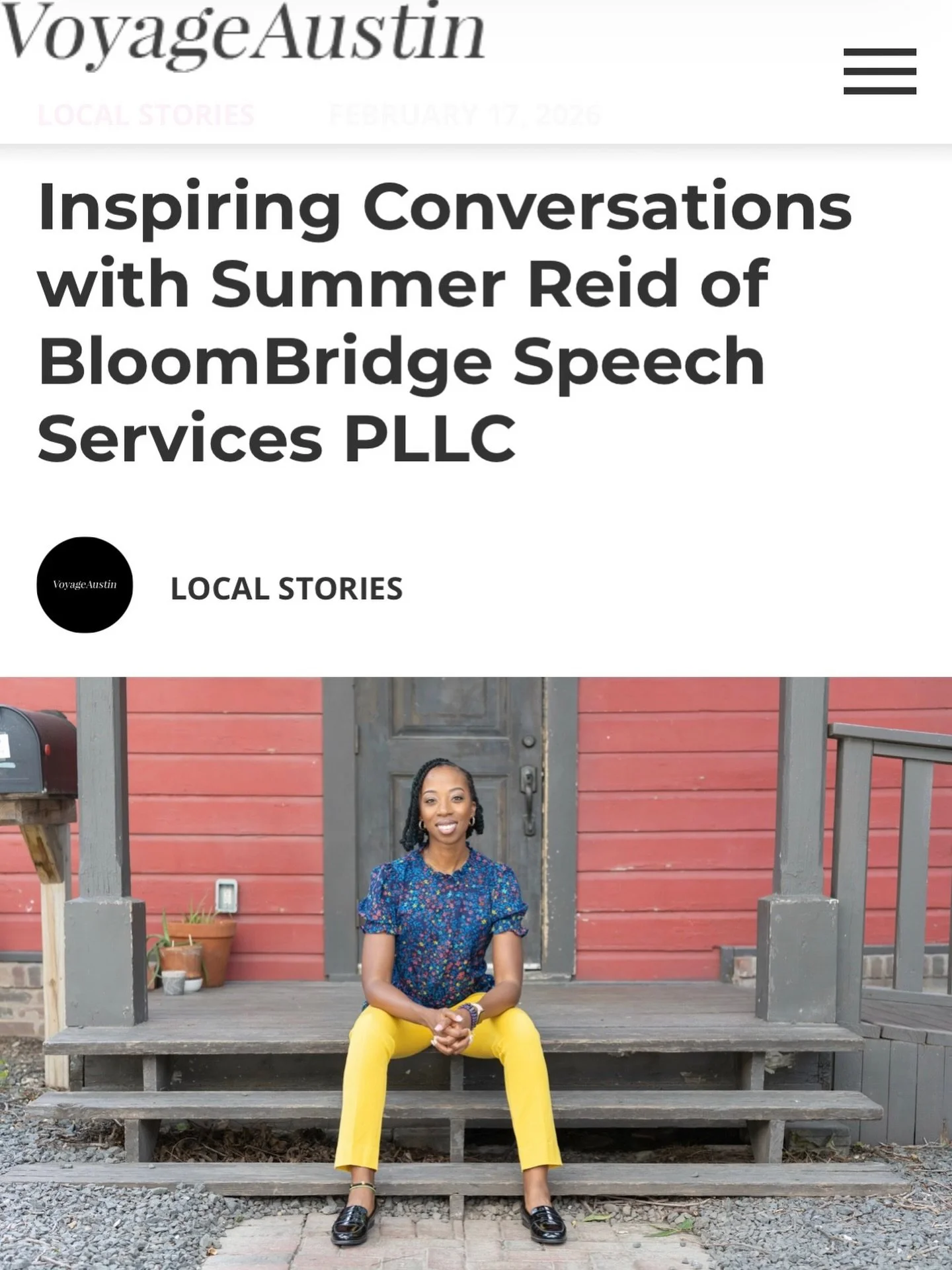 Feeling incredibly grateful to be featured in @voyageaustin this month. I had the chance to share a little about my journey, why BloomBridge exists, and the passion behind supporting families in feeding and communication. Every family I work with is 