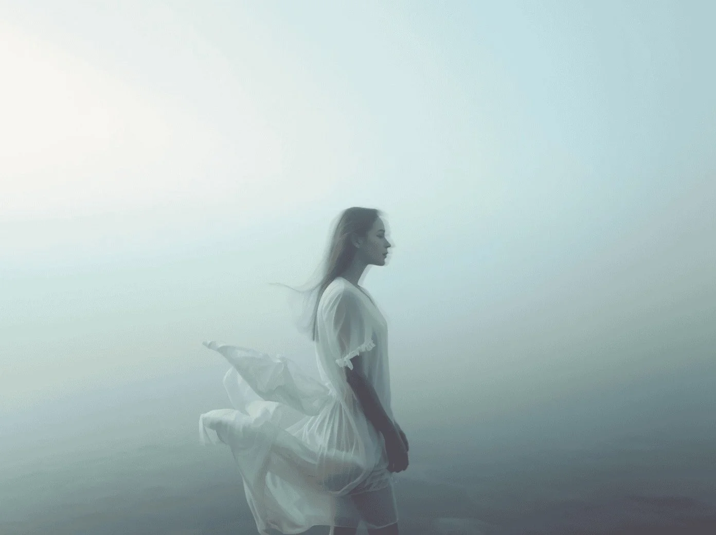 woman dreaming sensing the future
