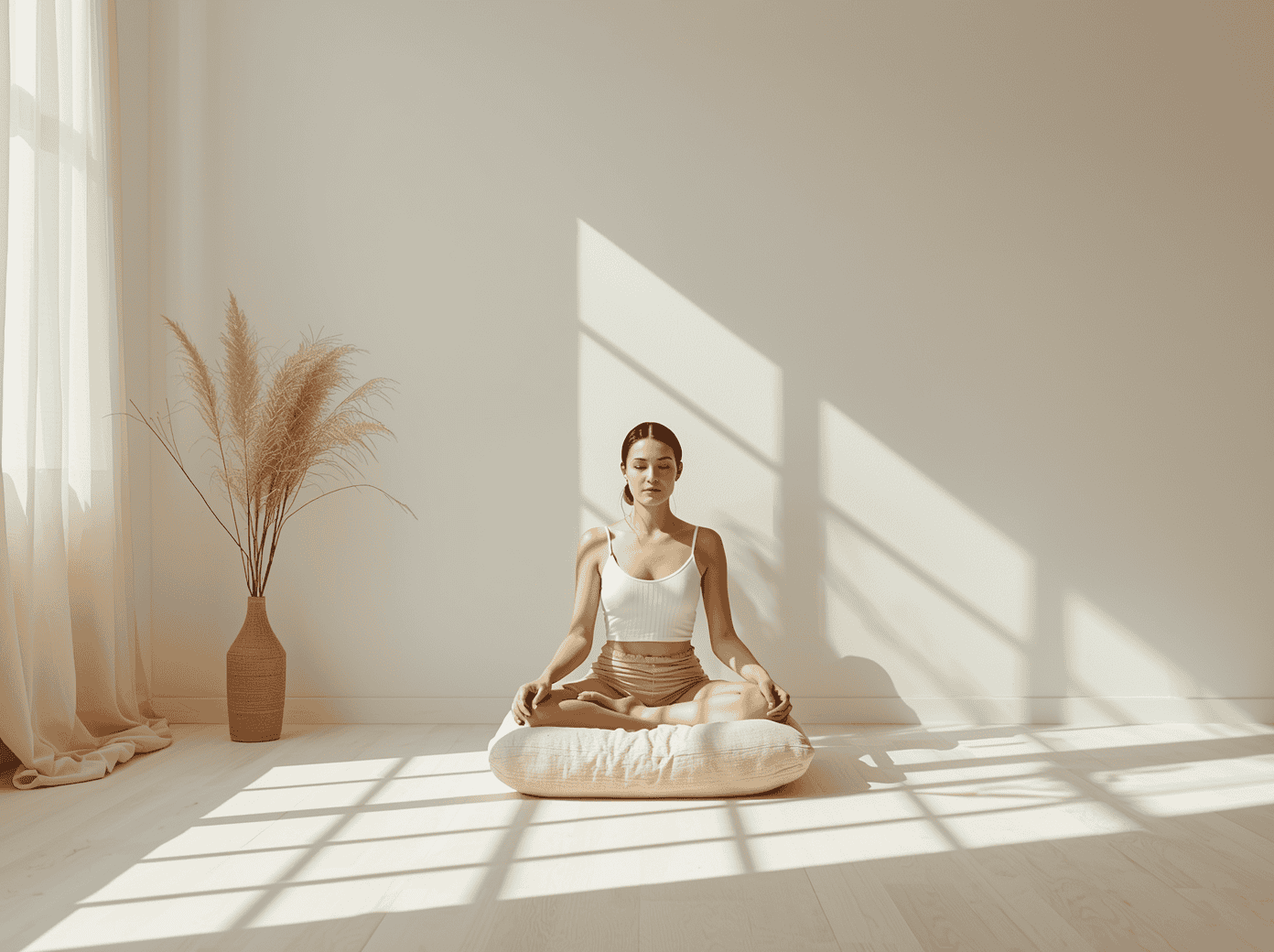 woman sitting in meditation