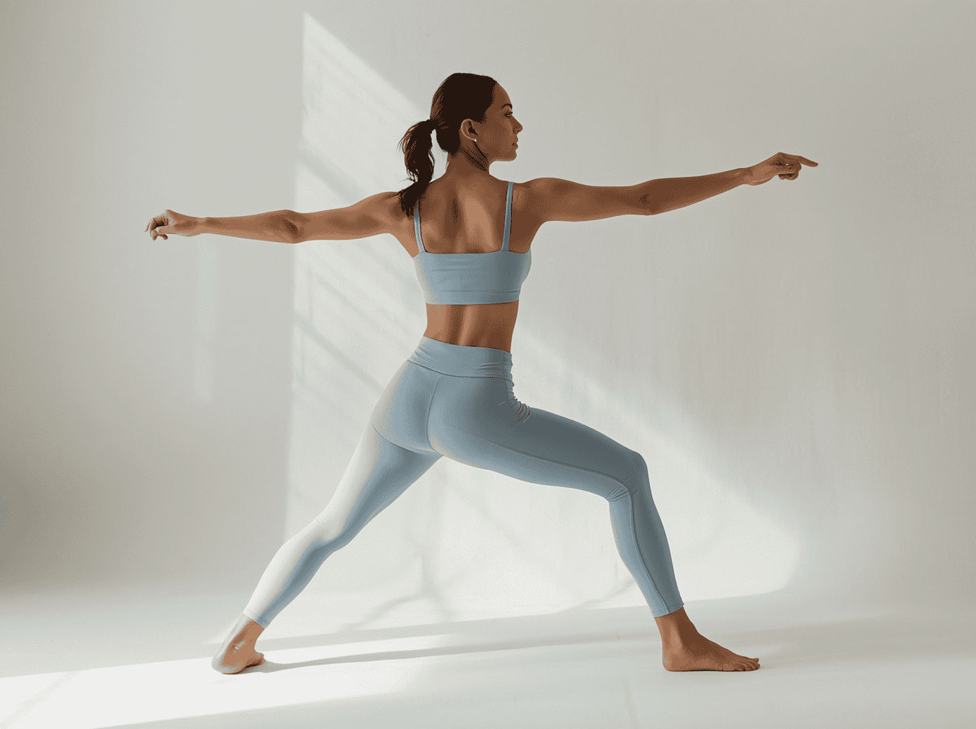 Woman in organic yoga pose