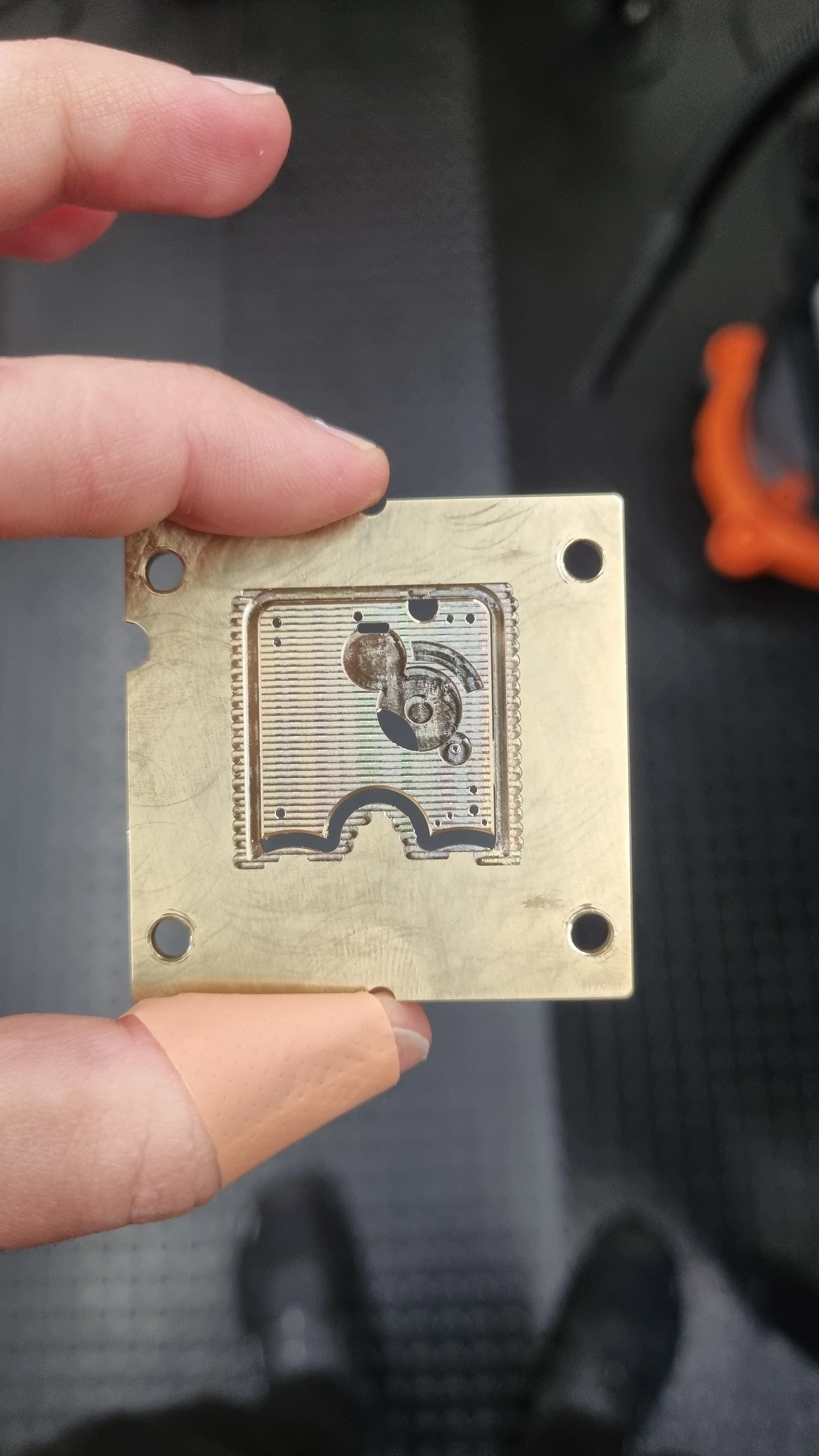 Three-quarter plate after machining