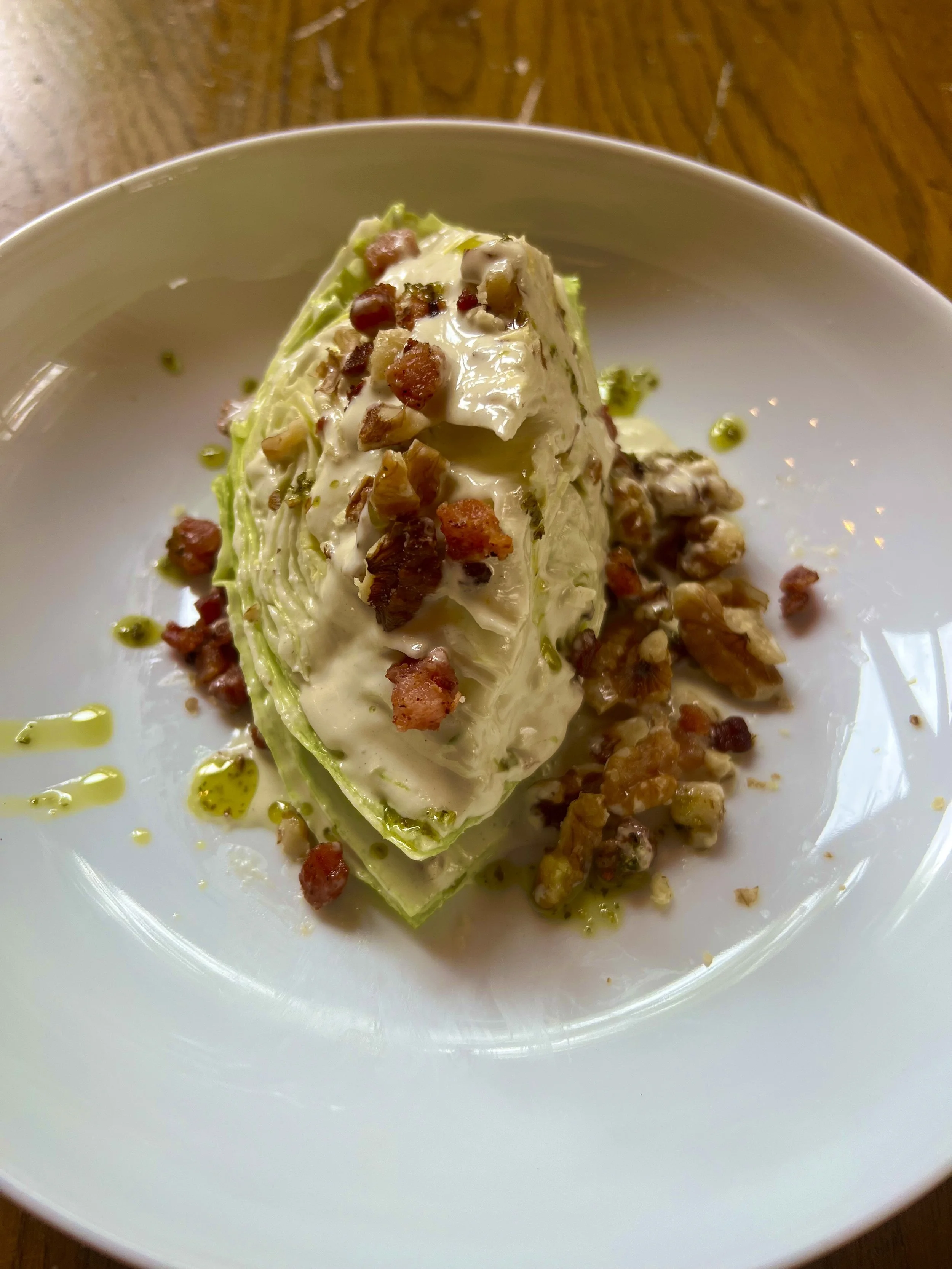 Iceberg Wedge, lardons. blue cheese dressing