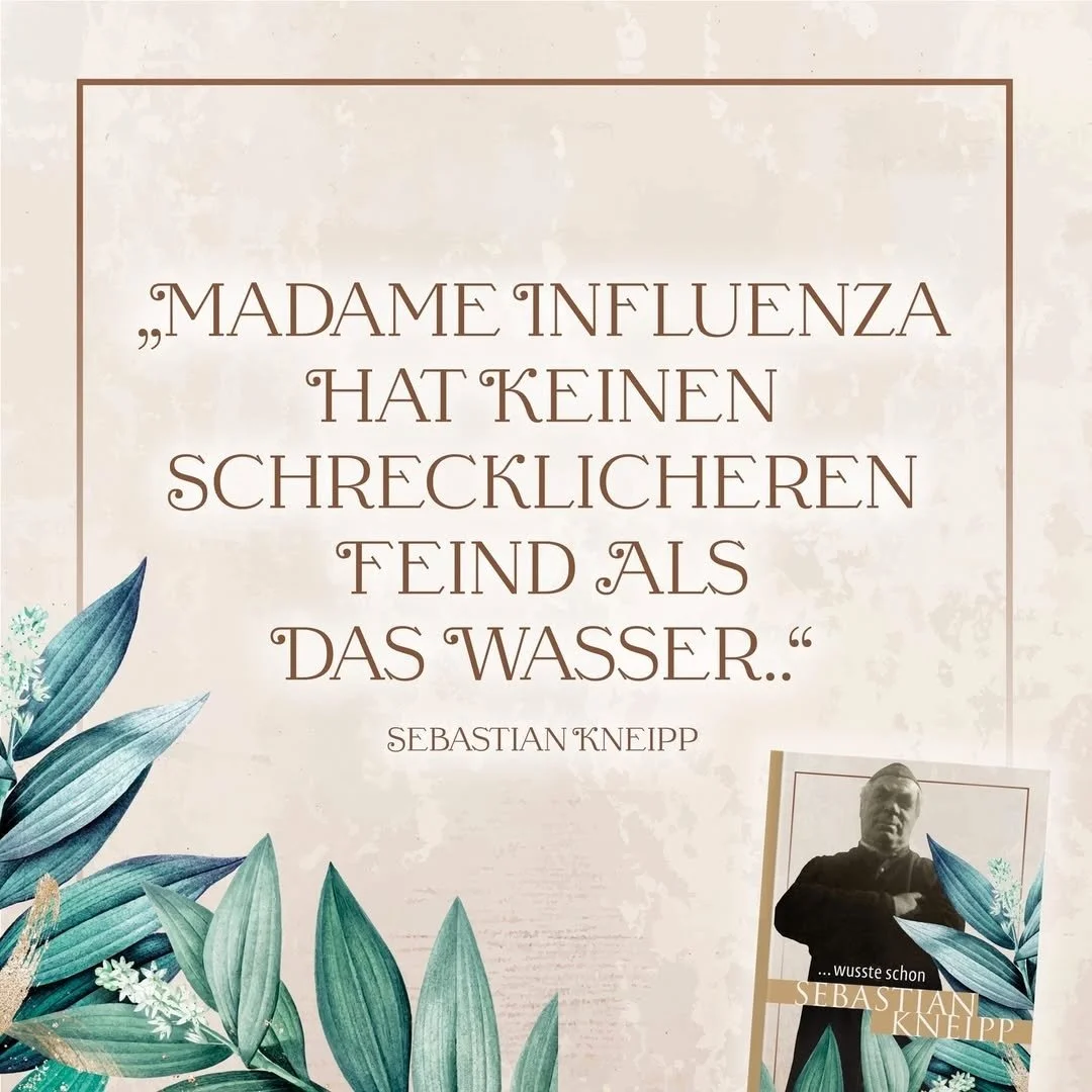 日が短くなり、肌寒い季節が近づいてきました。――そろそろ免疫力を高めるときです！
セバスチャン・クナイプはすでに知っていました。
「インフルエンザ夫人にとって、水ほど恐ろしい敵はいないのです。」💧

冷たい腕浴、水の中を歩くクナイプ式歩行浴、または心地よい流水掛けなど、
定期的なクナイプ療法は体と自然な防御力を鍛えます。

さあ、この秋も元気にスタートしましょう！

The days are getting cooler, and the cold season is approaching 