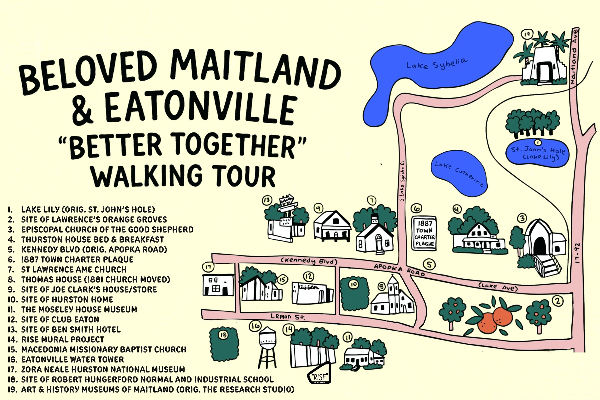 Maitland & Eatonville Walking Tour Map