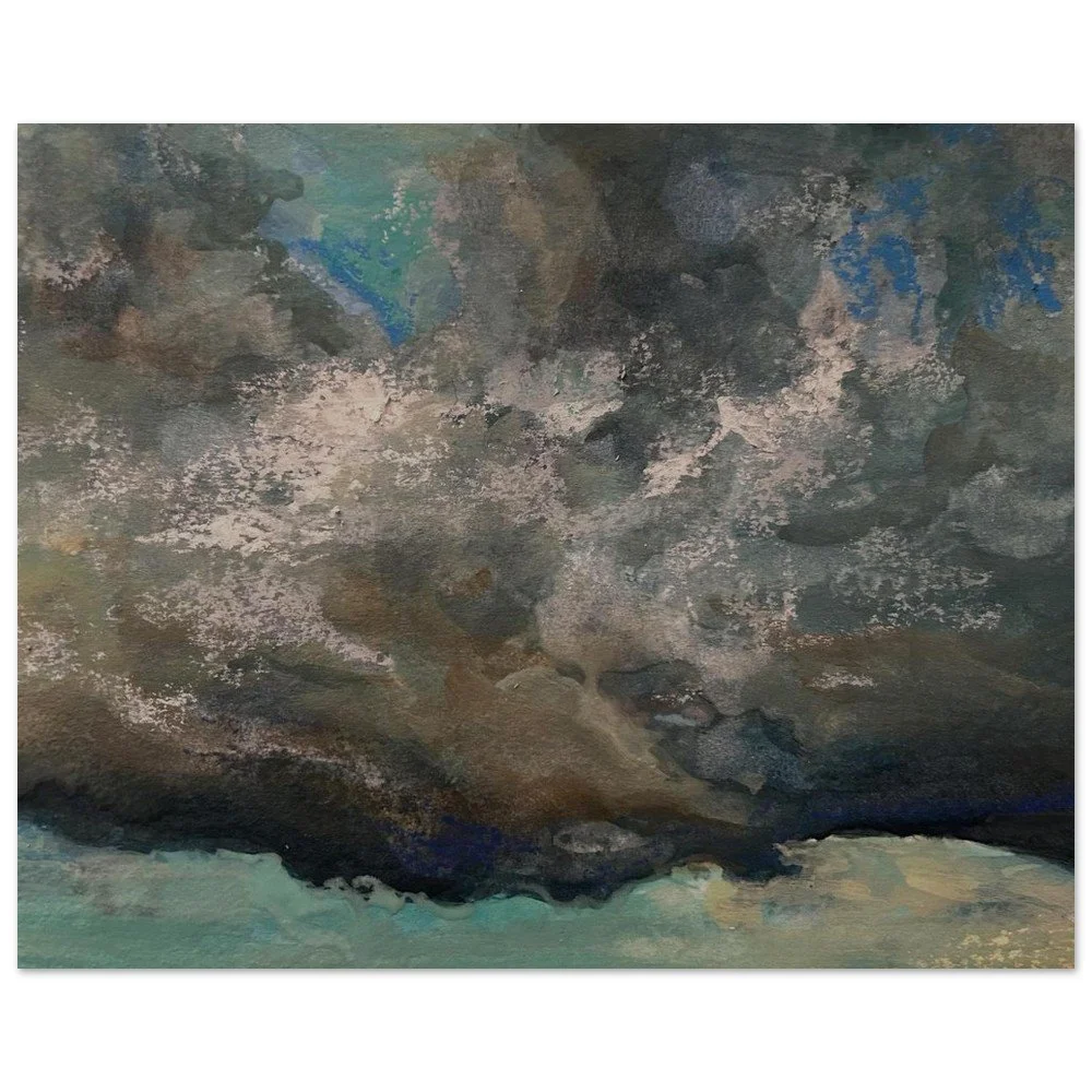 poster ciel d'orage décoration murale aquarelle impression qualité musée