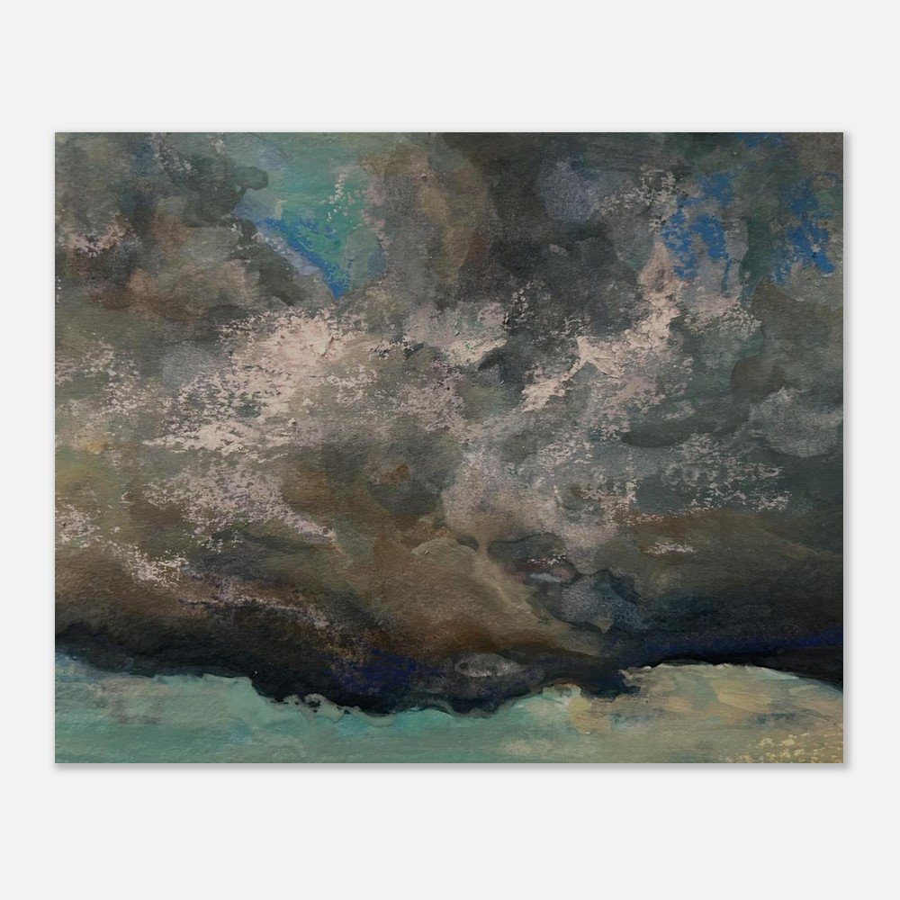 poster ciel d'orage décoration murale aquarelle impression qualité musée