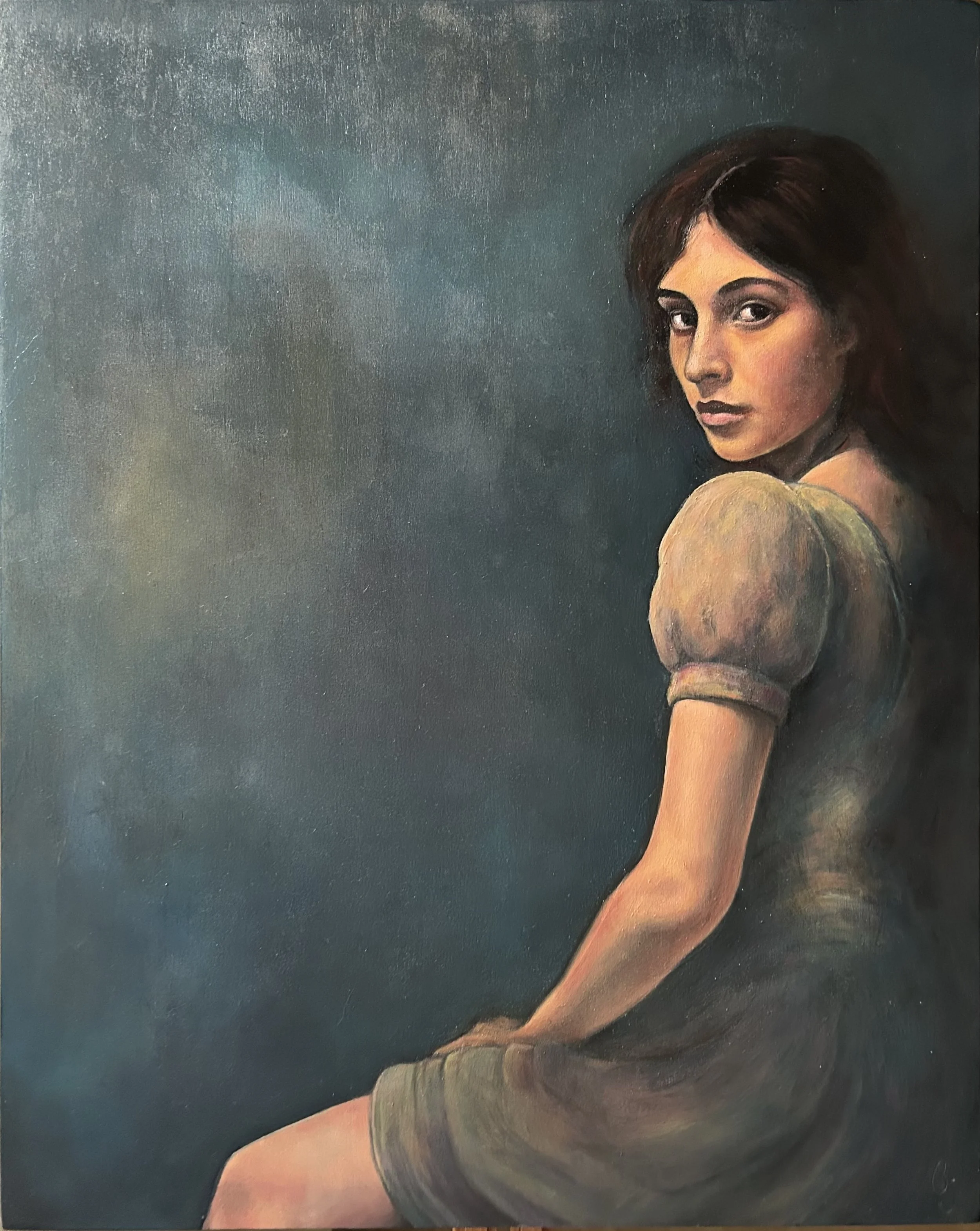 L'intrus Huile sur bois, 40x50cm, 2025