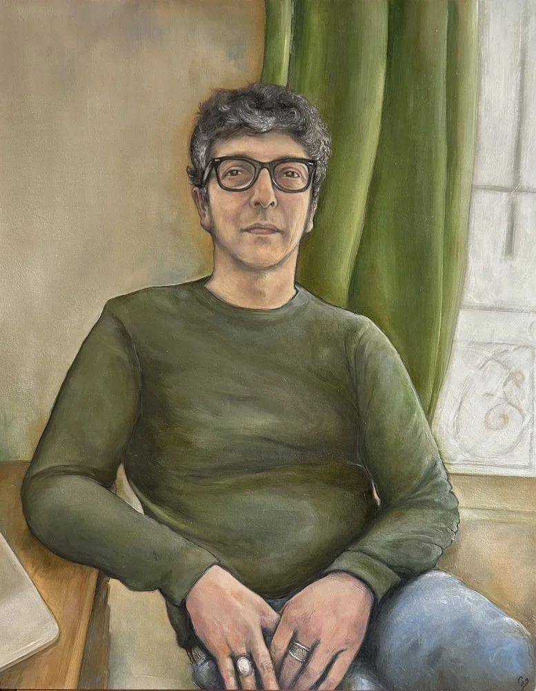Portrait d'après photo, avec l'idée d'une esthétique réaliste et simple dans son intérieur