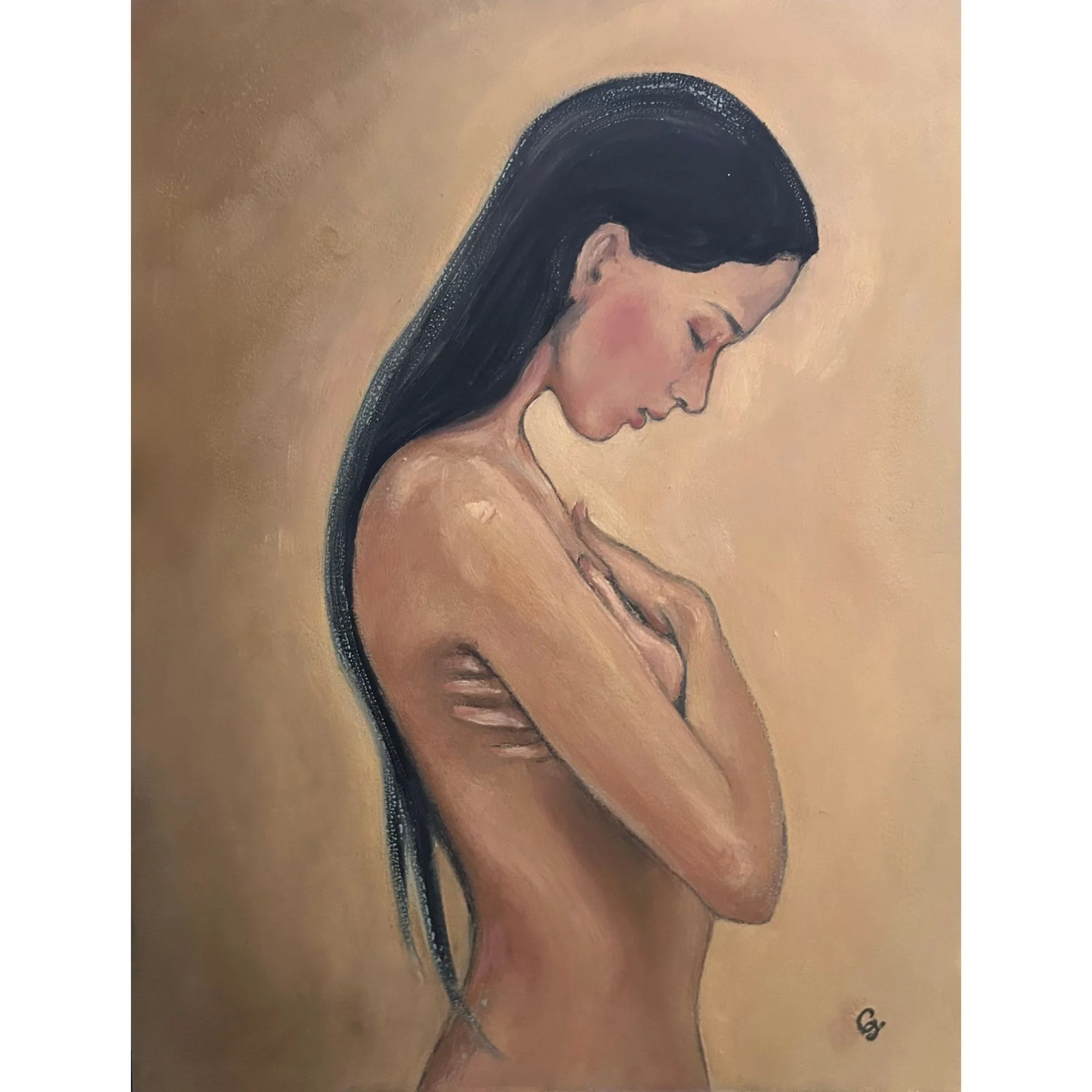 La presque Madone, portrait de femme - 27×35cm