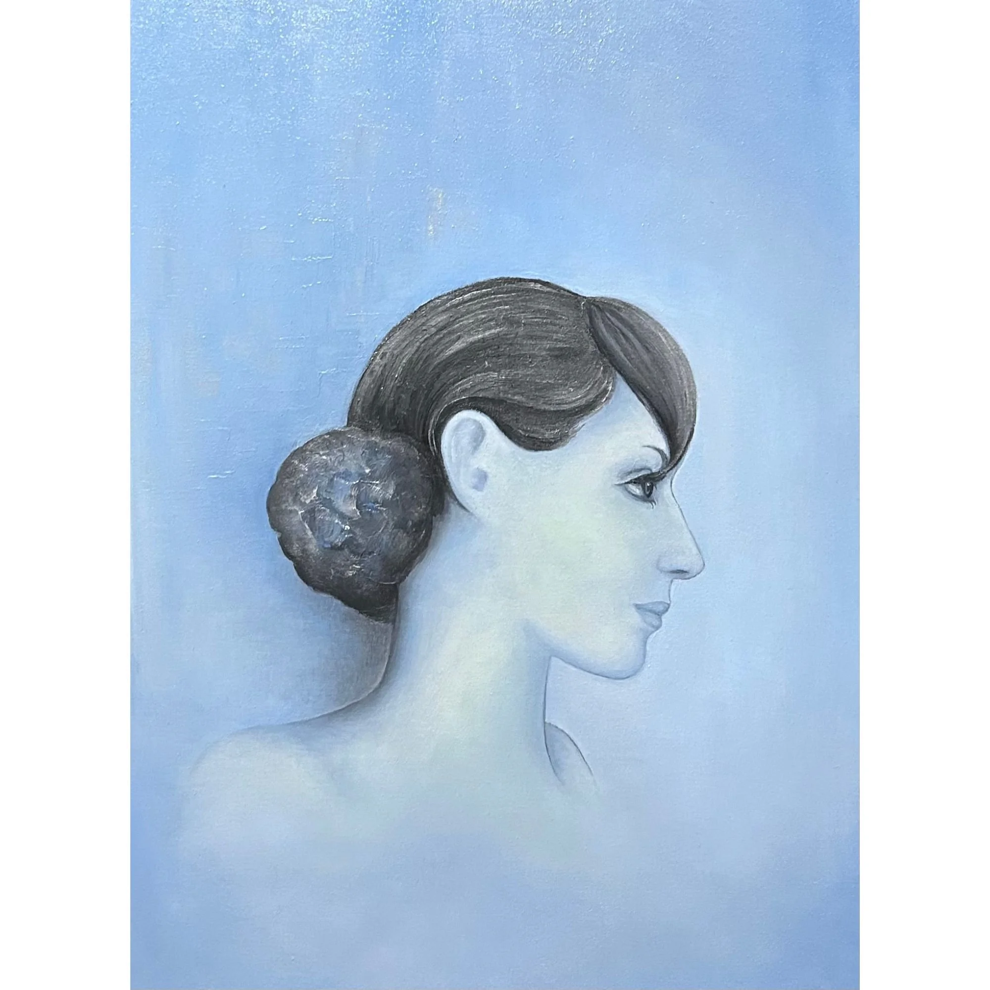 Femme au chignon -  40×30cm
