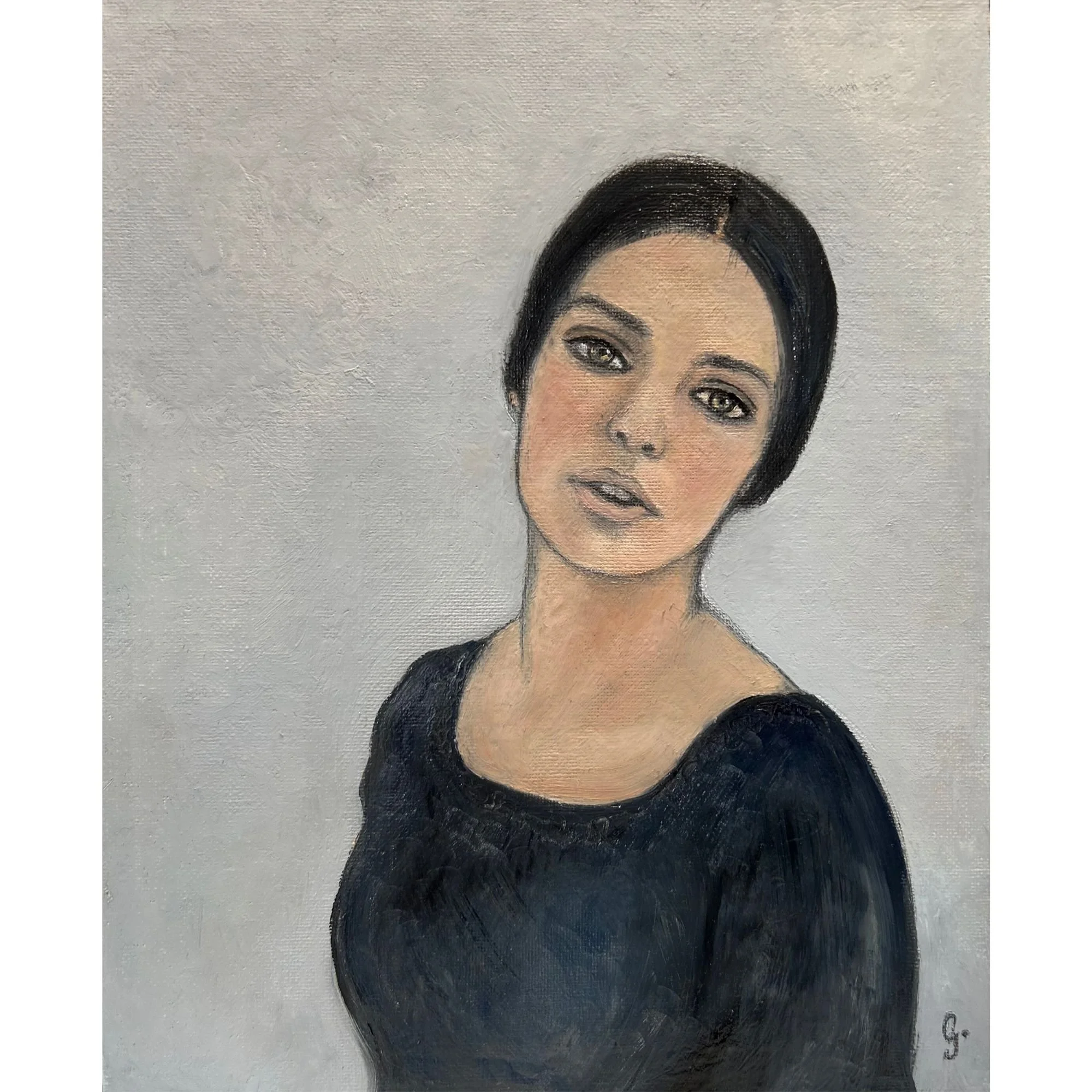 La femme aux grands yeux - 30x24cm