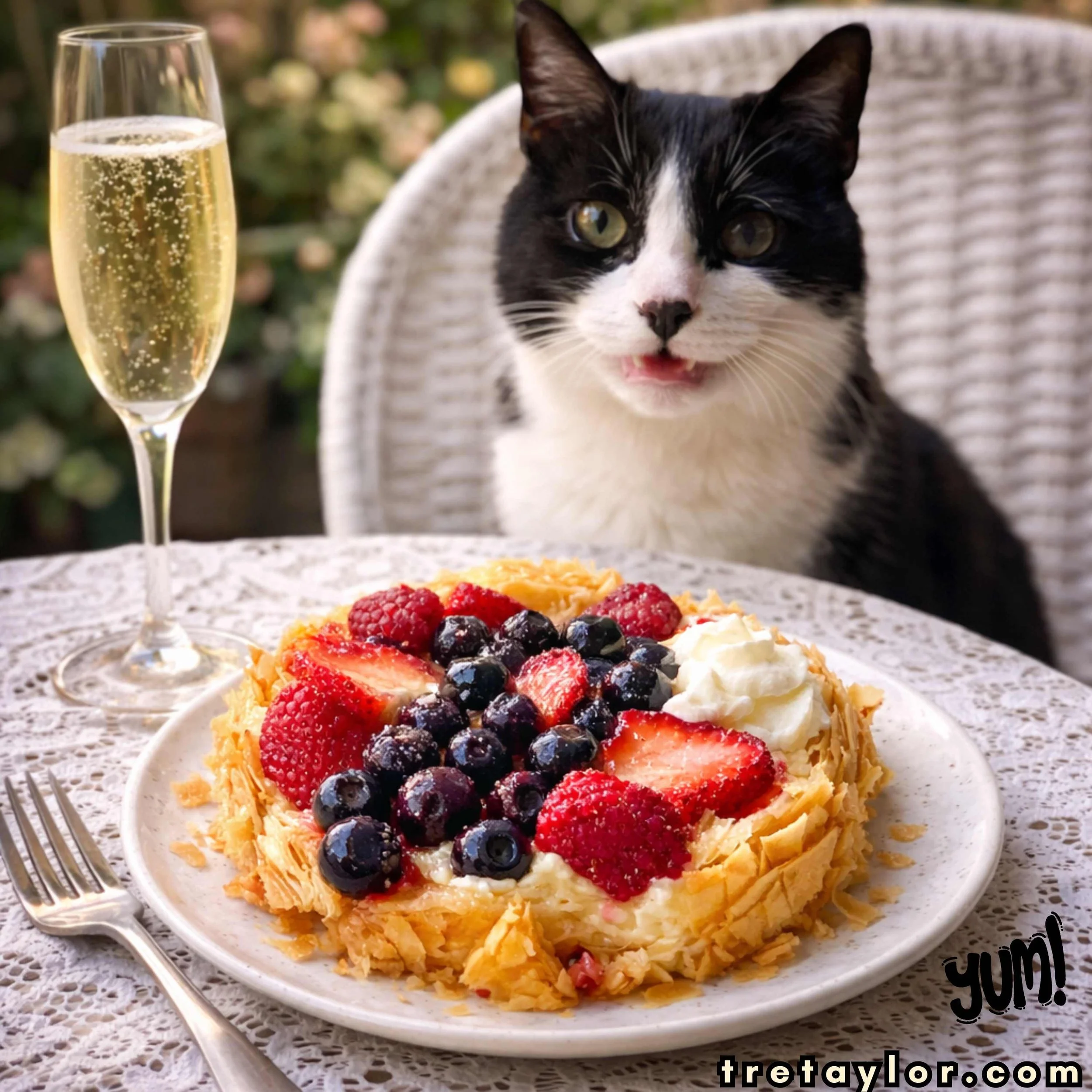 🫐 Rustic Berry Cream Nests à la Française- Cat Approved! 🍓