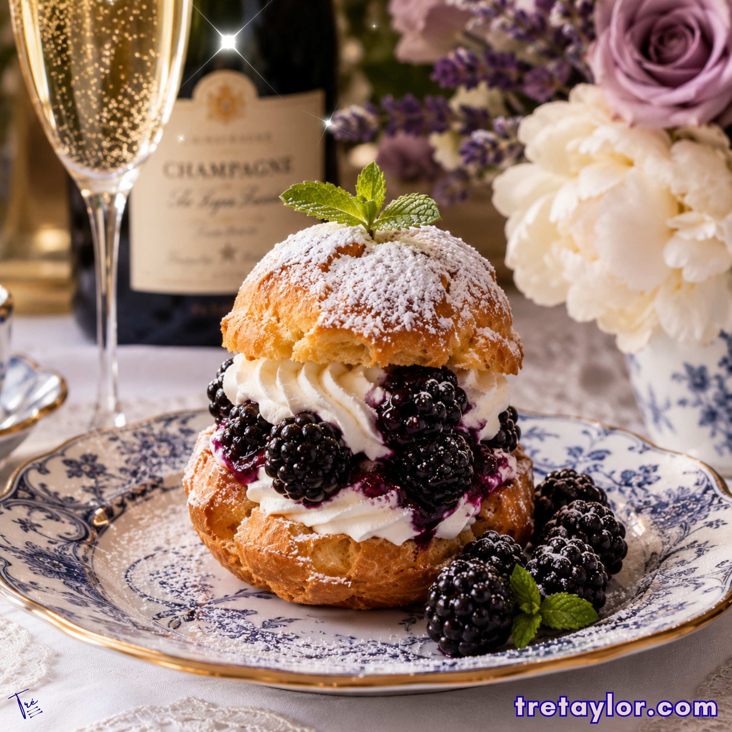  🍇Blackberry Chantilly Profiteroles 