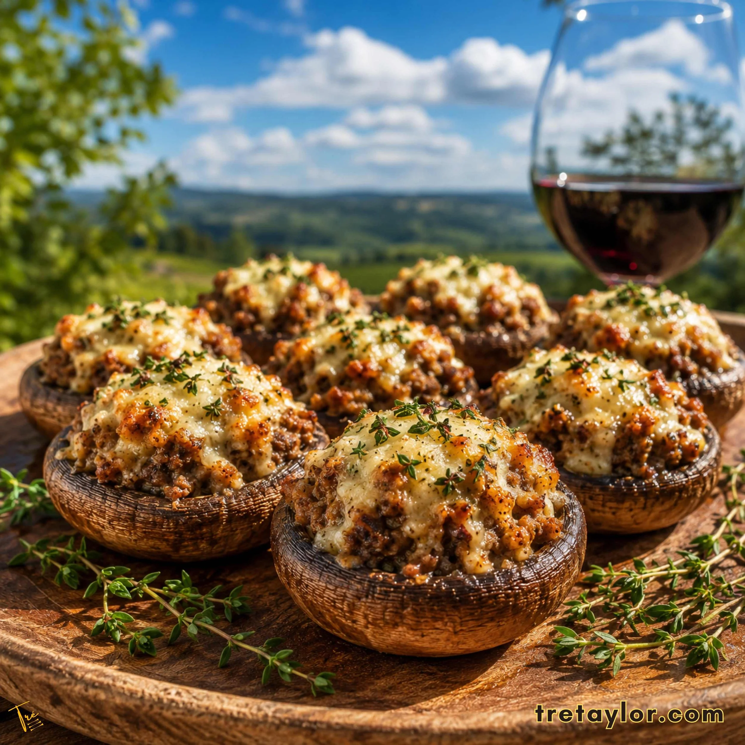🍄 Napa Valley Sausage &amp; Gruyère Stuffed Mushrooms