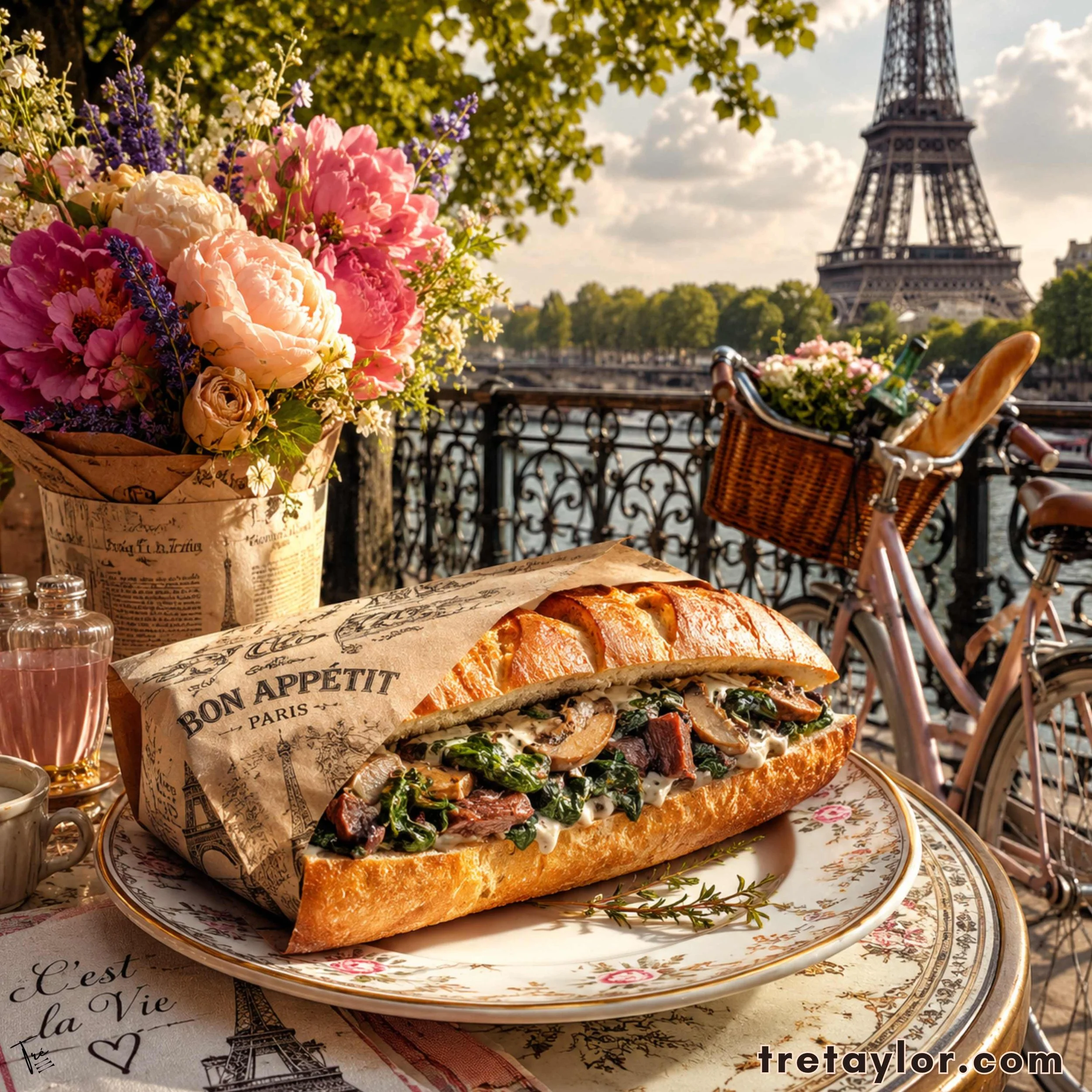 🥖 Parisian Roast Beef, Mushroom &amp; Creamed Spinach Baguette