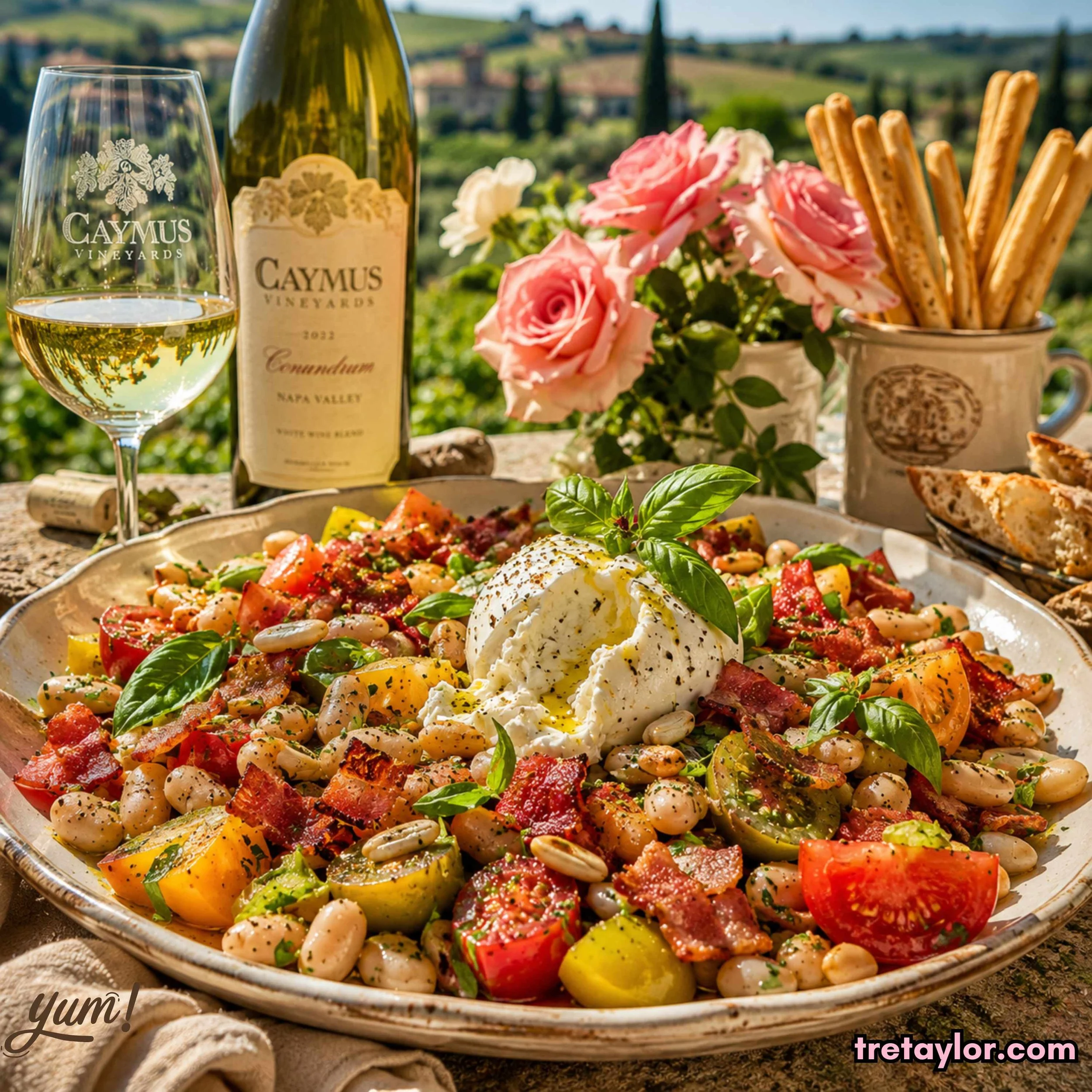 🍅  Tuscan White Bean, Burrata &amp; Pancetta Salad