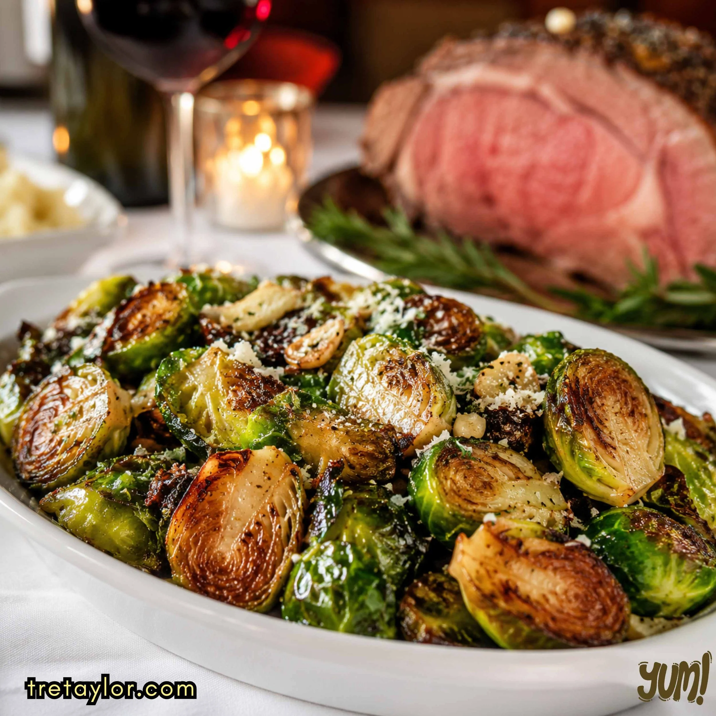 🧄Garlic Parmesan Crispy Roasted Brussels Sprouts