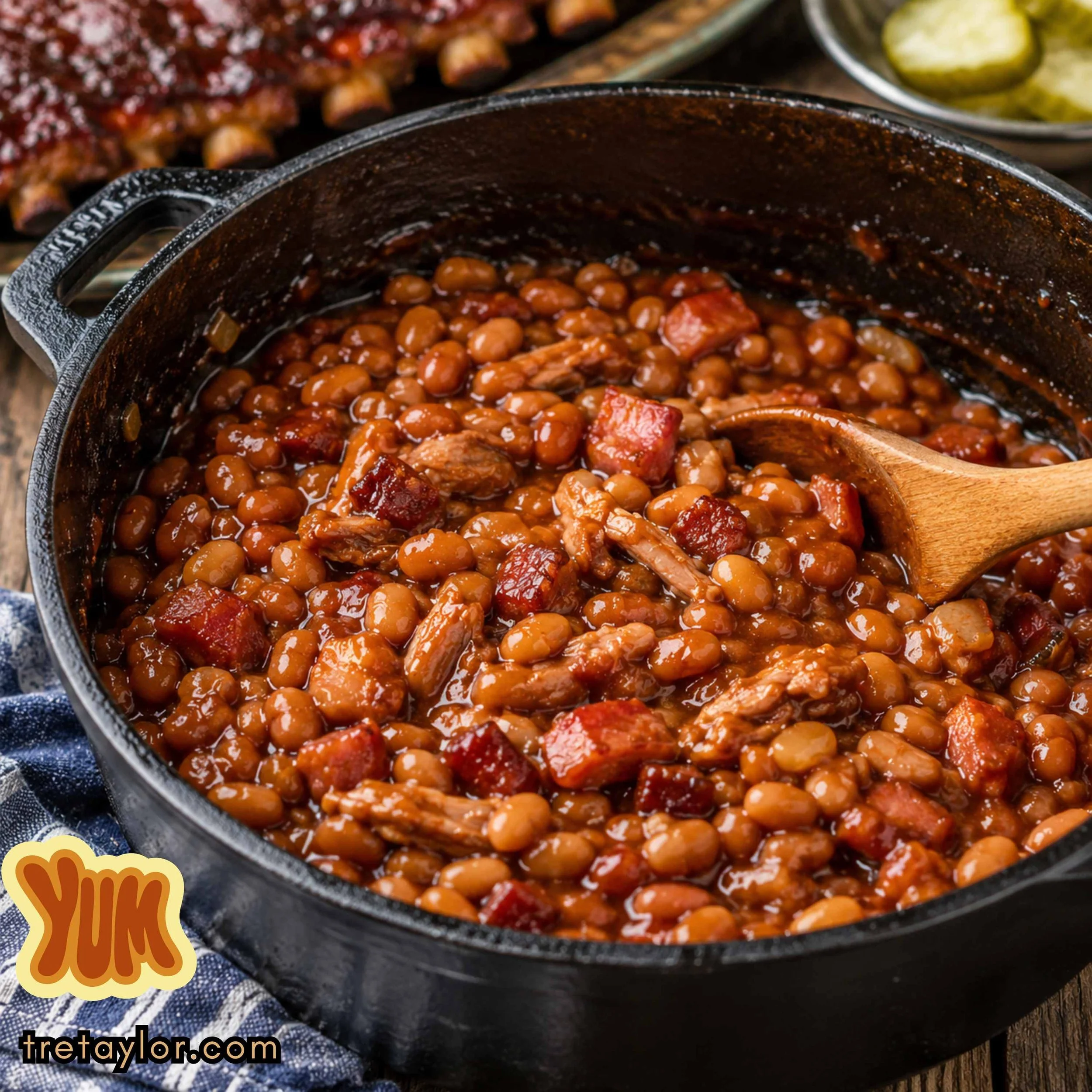 Slow-Cooked Cowboy Smokehouse Baked Beans