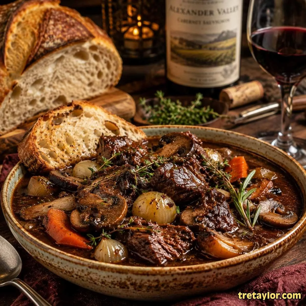 🍷 Alexander Valley Cabernet Braised Beef &amp; Wild Mushroom Stew
