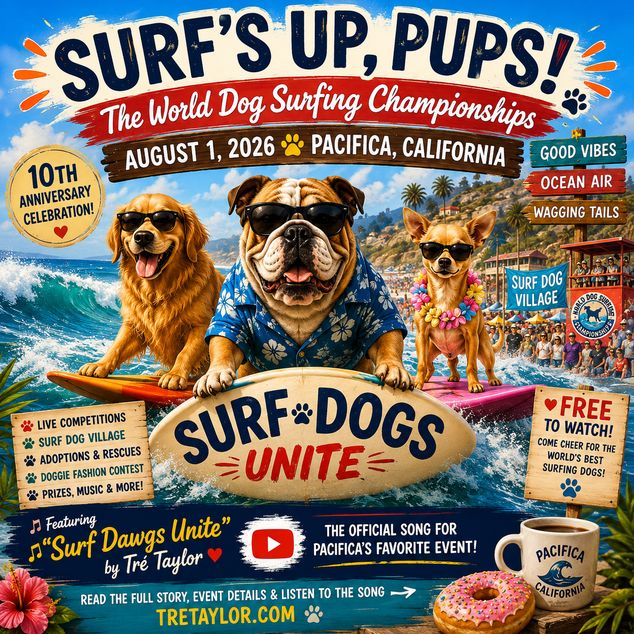 🐾 10th Anniversary World Dog Surfing Championships 2026 | Pacifica, California 🌊