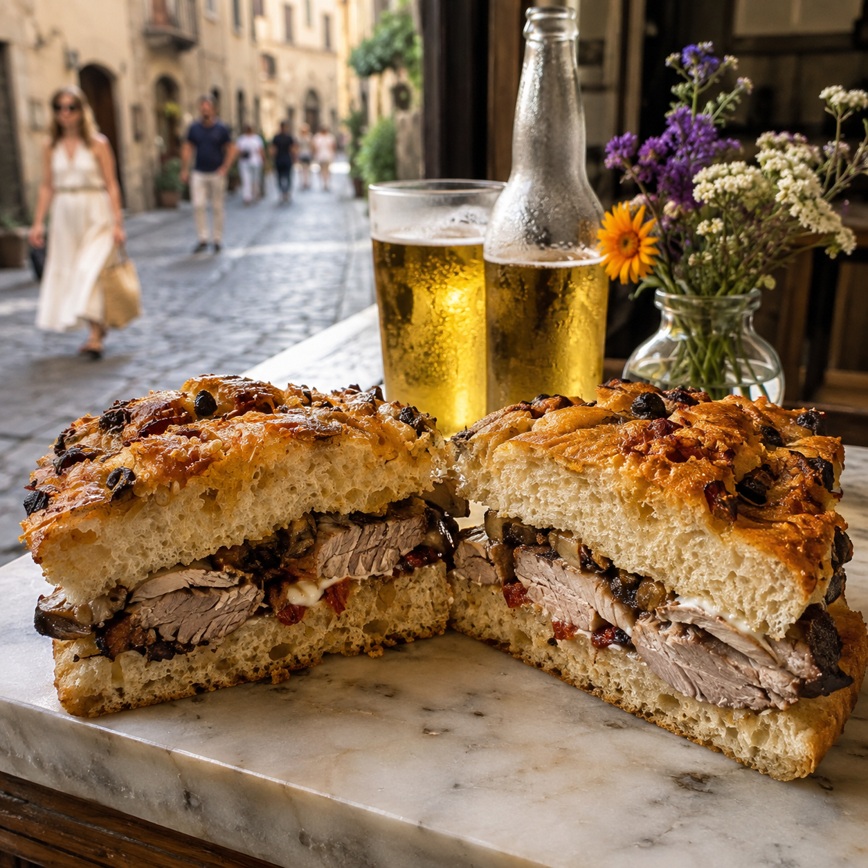 🥪Crispy Roasted Pork &amp; Garden Focaccia Sandwich