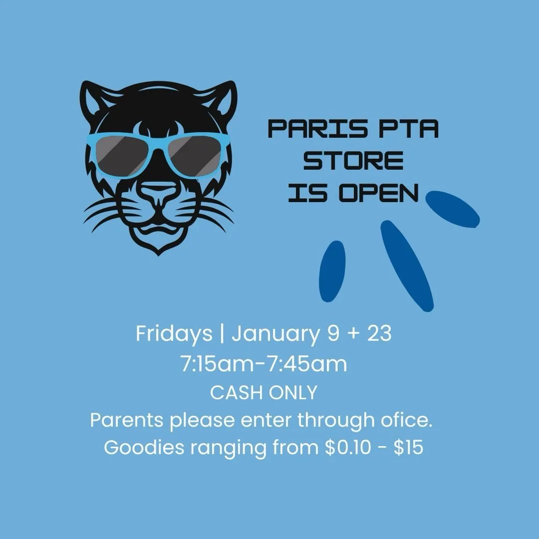 PTA Store is open TOMORROW!! 
💵cash only 
👨&zwj;🦱parents enter through office please