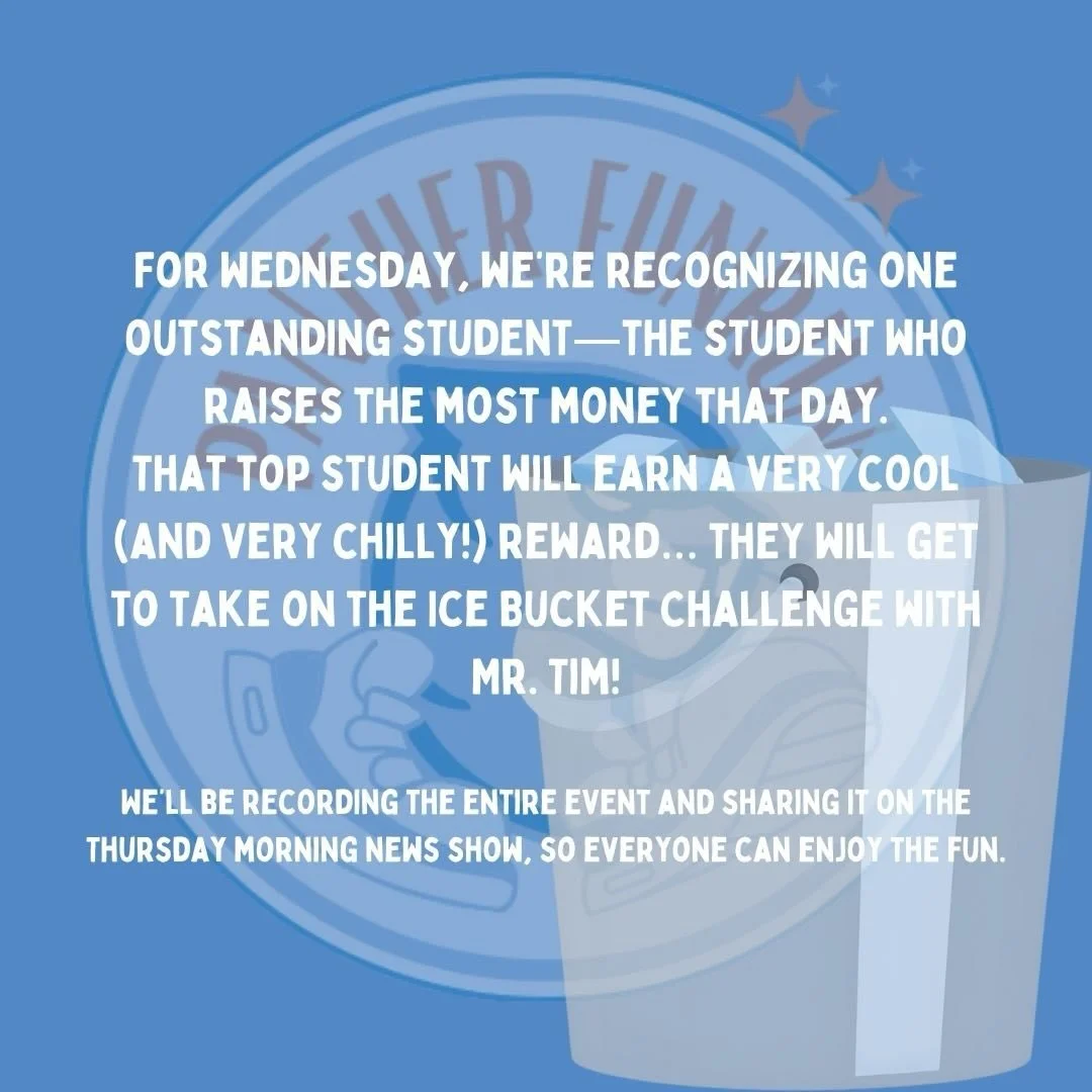 Who&rsquo;s the top dog🐕🐾?

We will find out for whichever student raises the most money tomorrow and they get to dump ice on Mr. Tim!!🥶