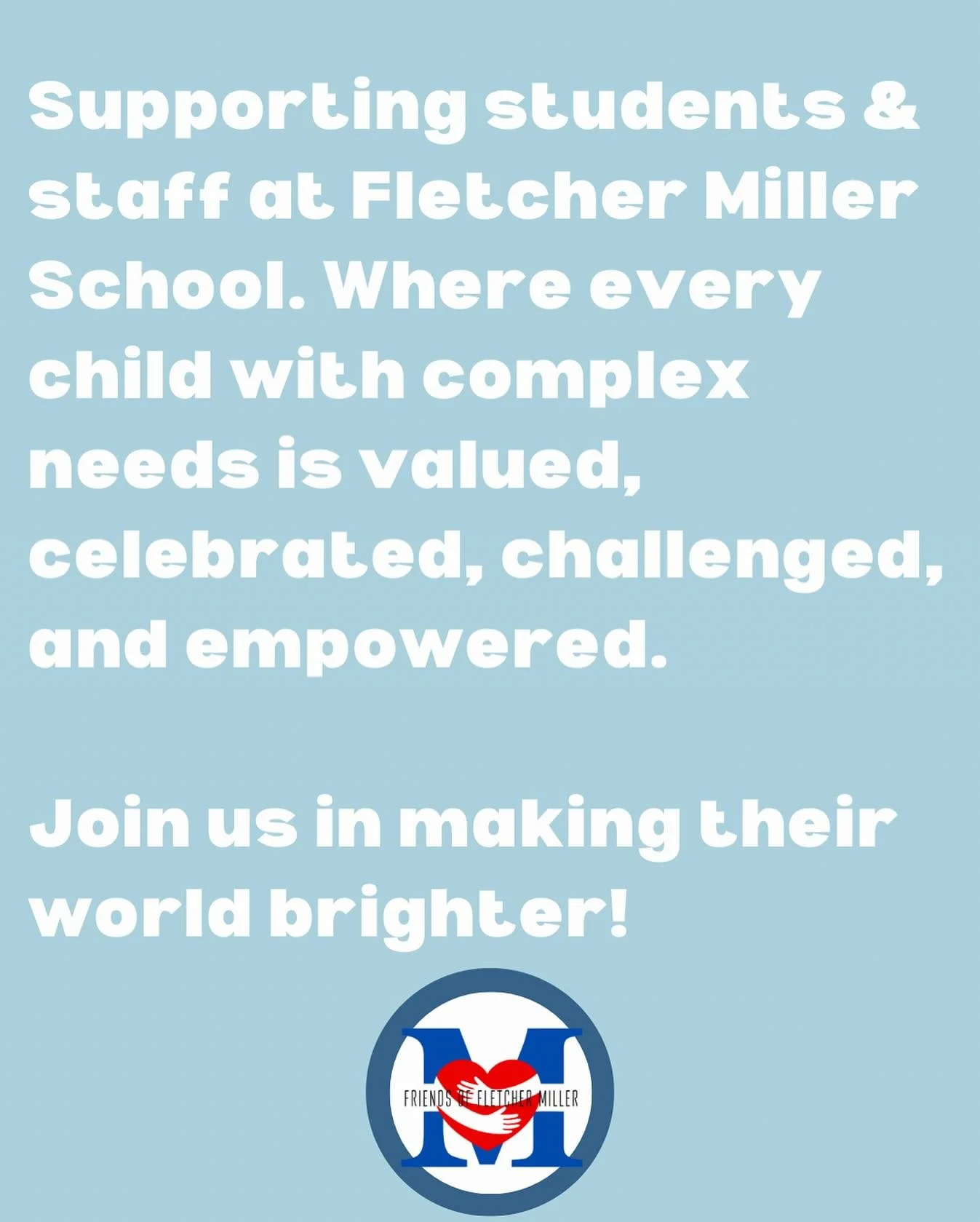 Friends of Fletcher Miller is committed to supporting the well-being of students and staff at Fletcher Miller School. We provide resources, encouragement, and community connections that foster a positive, nurturing environment for all. ❤️ Link in the