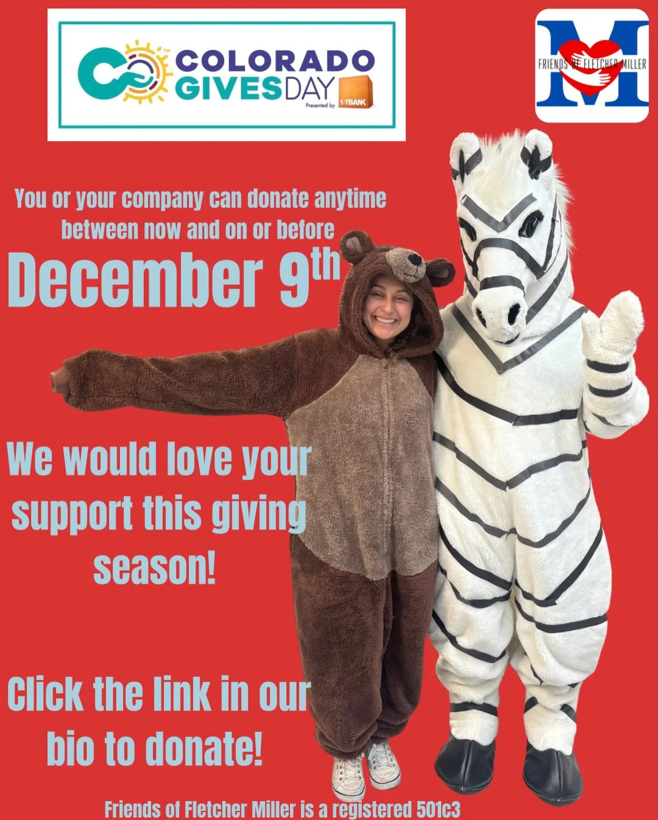 The giving season is here! Consider donating to Friends of Fletcher Miller to support all the work we do for students, families, staff and the community ❤️ All donations are tax deductible!