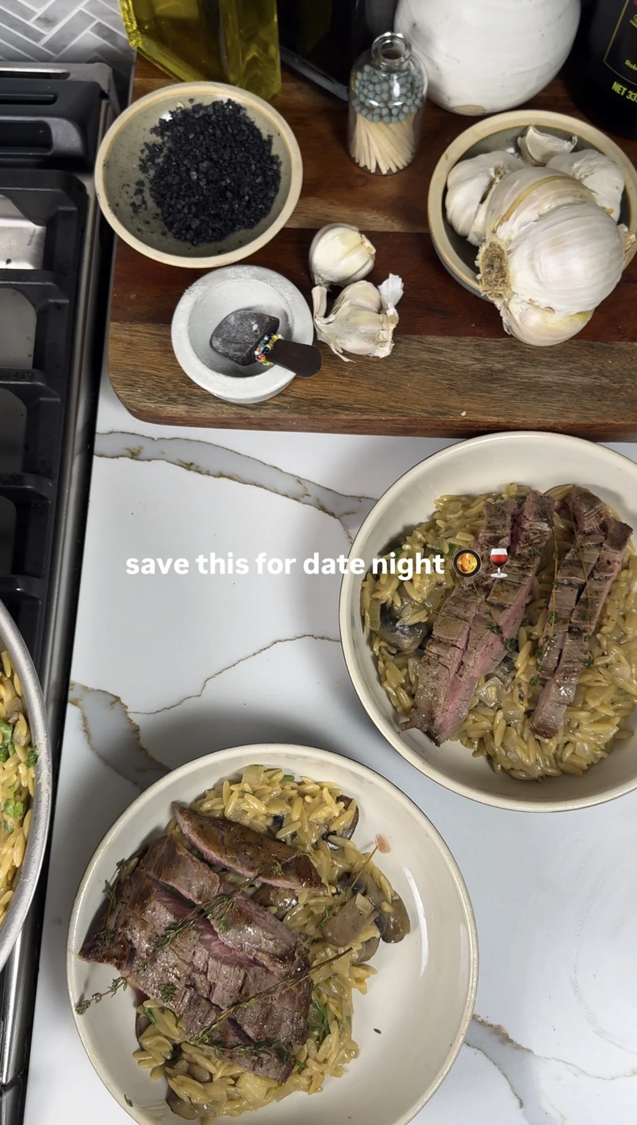 Date-Night Steak with Creamy Mushroom Orzo