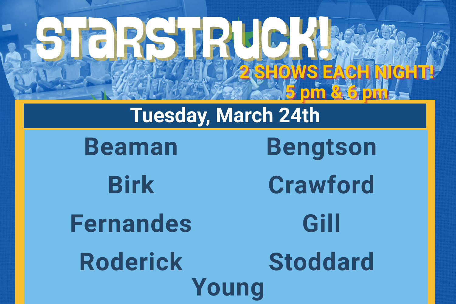 Starstruck Night 1, Show 1