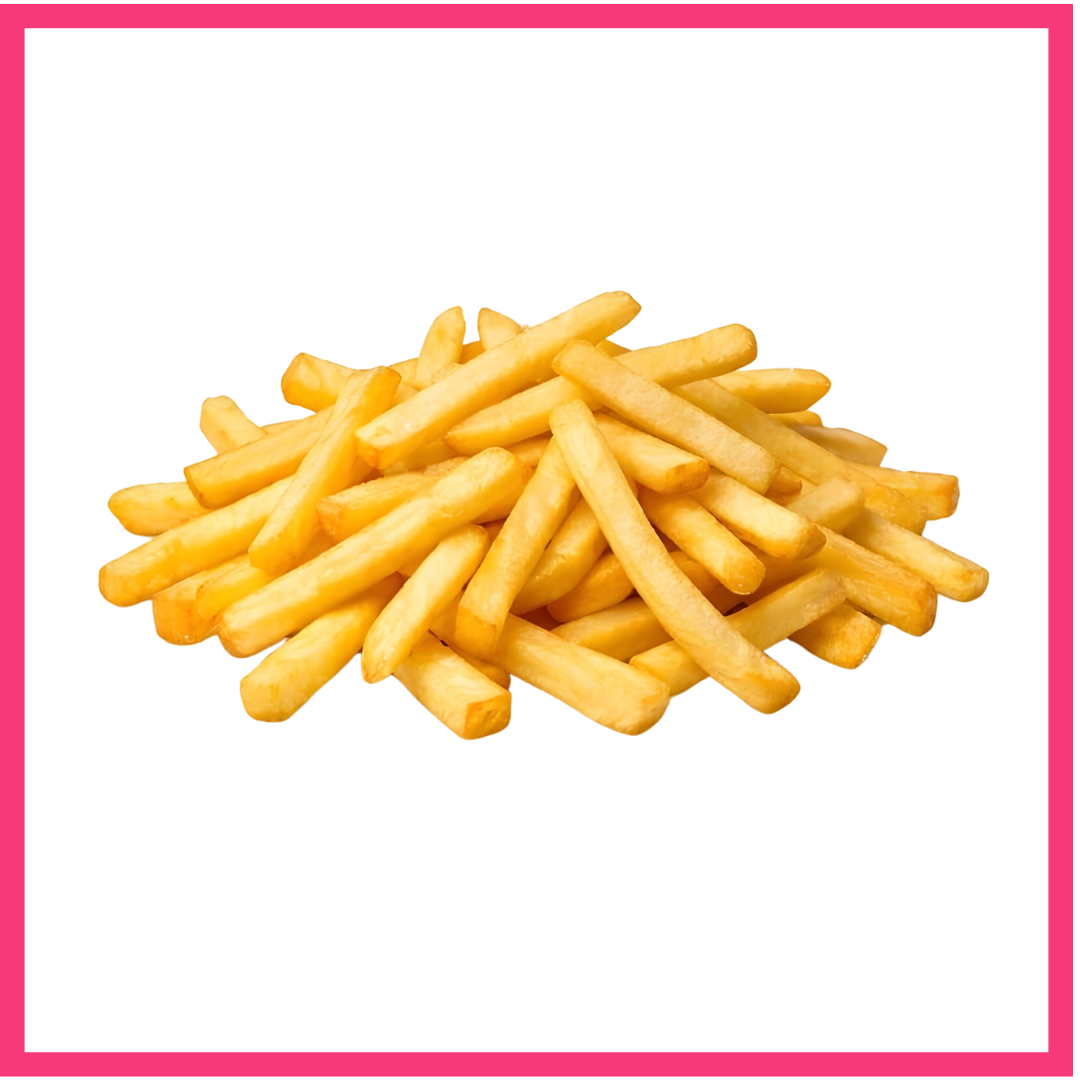 A pile of French fries on a transparent background.