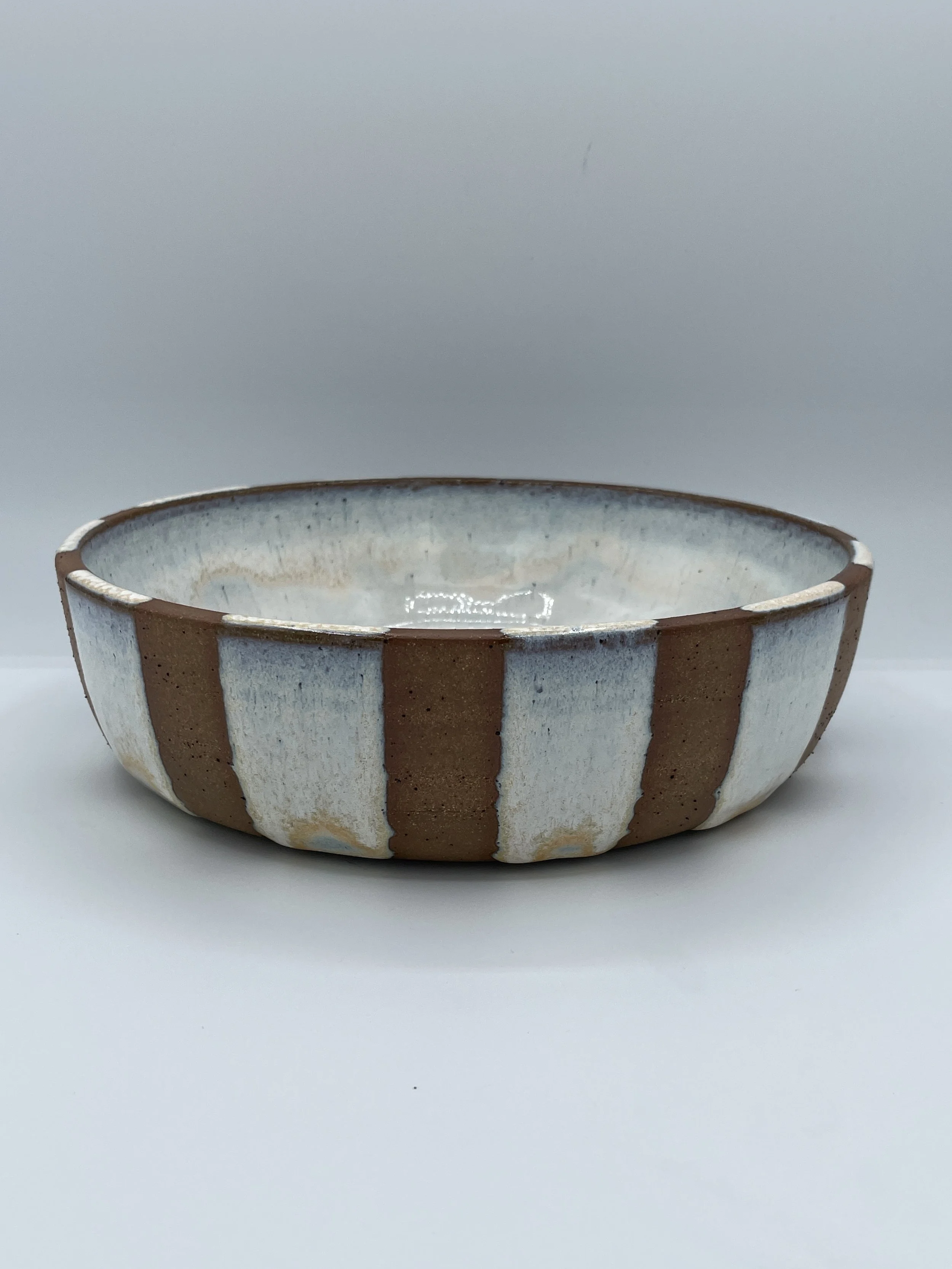 Striped Shallow Bowl