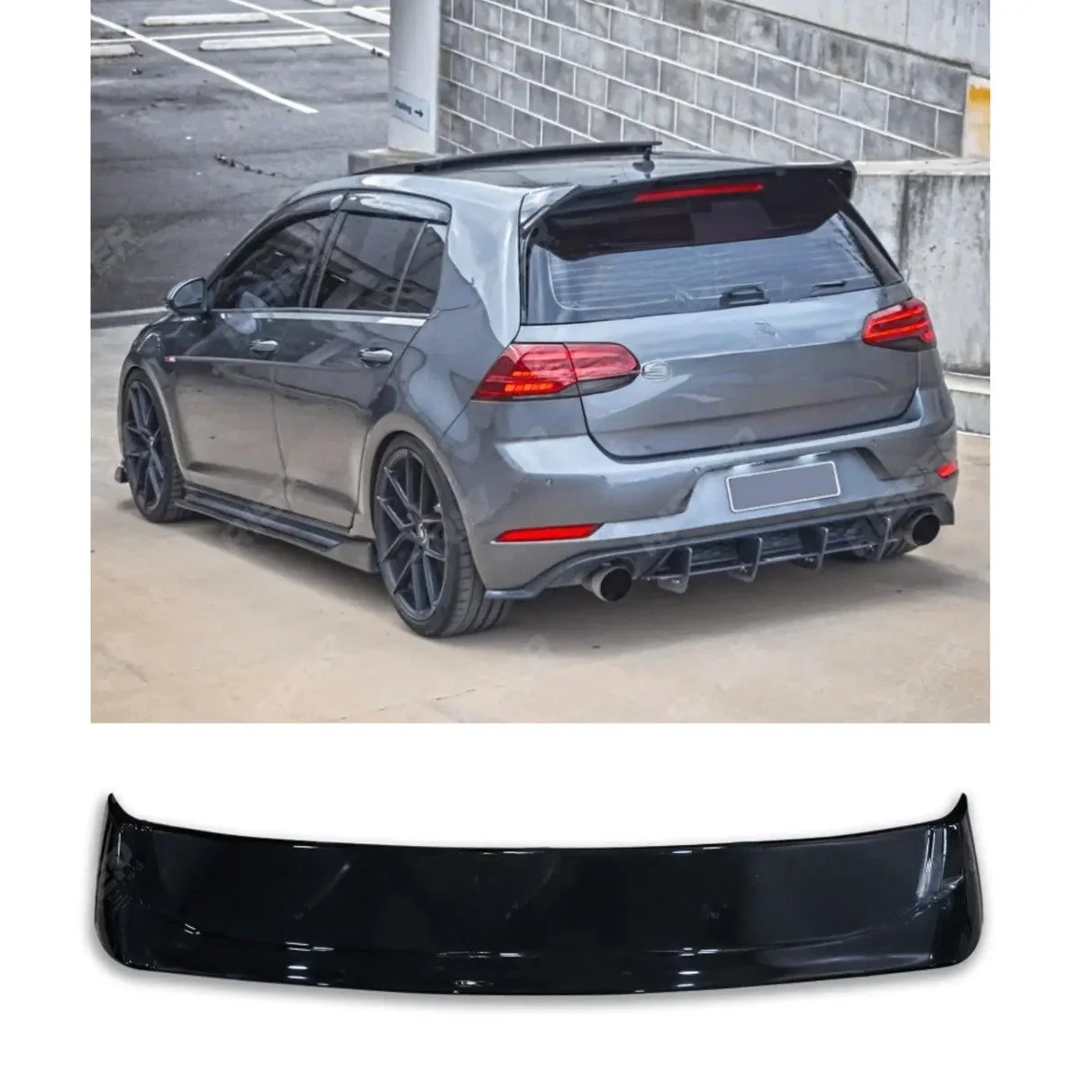 VW Golf Mk7 / Mk7.5 GTI & GTD Osir Style Gloss Black Rear Spoiler (2013-2020)