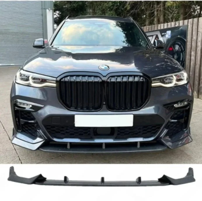Carbon Look Black Knight Front Splitter for BMW X7 G07 (2018-2023) M Sport