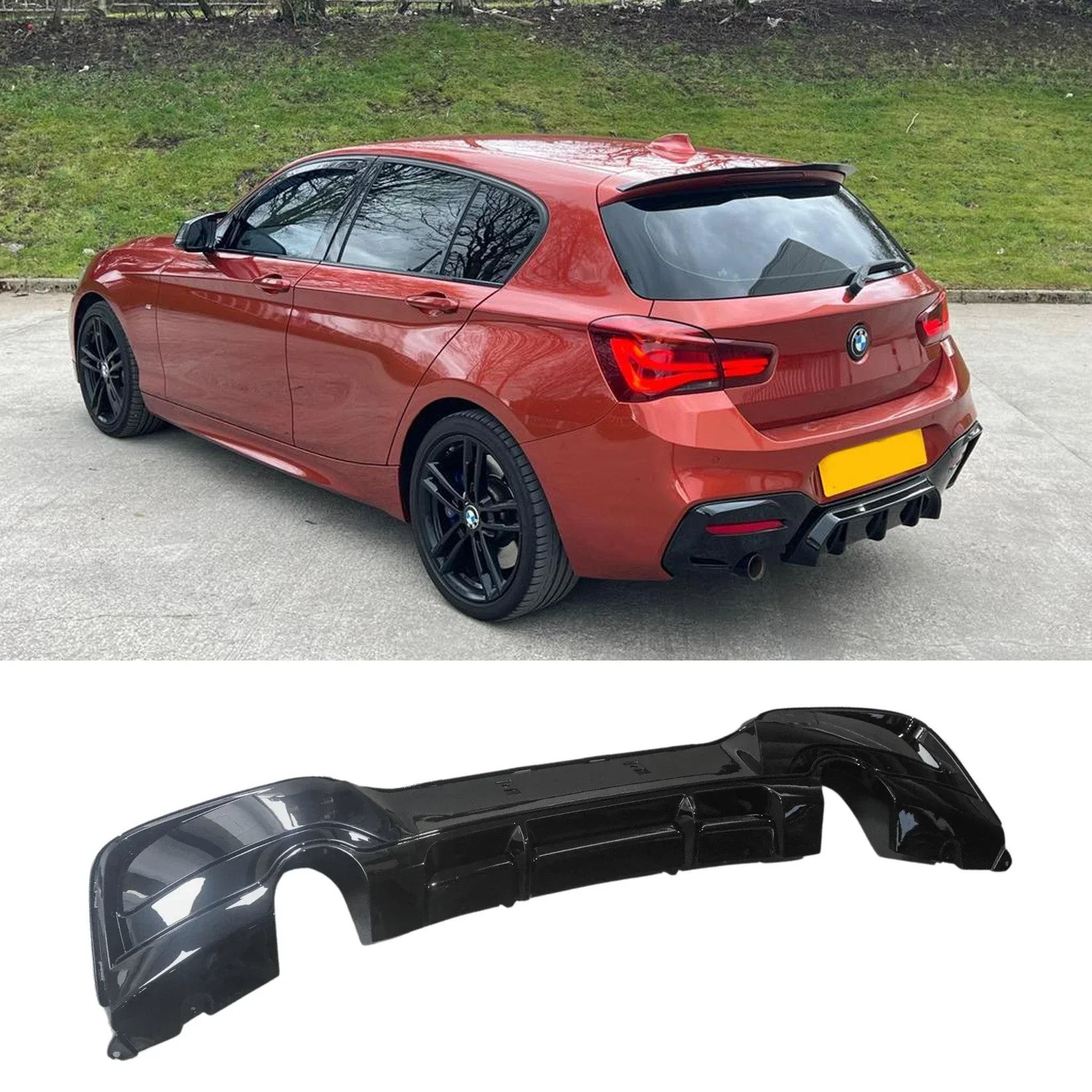 Gloss Black Rear Diffuser for BMW 1 Series F20 (2015-2019) M Sport