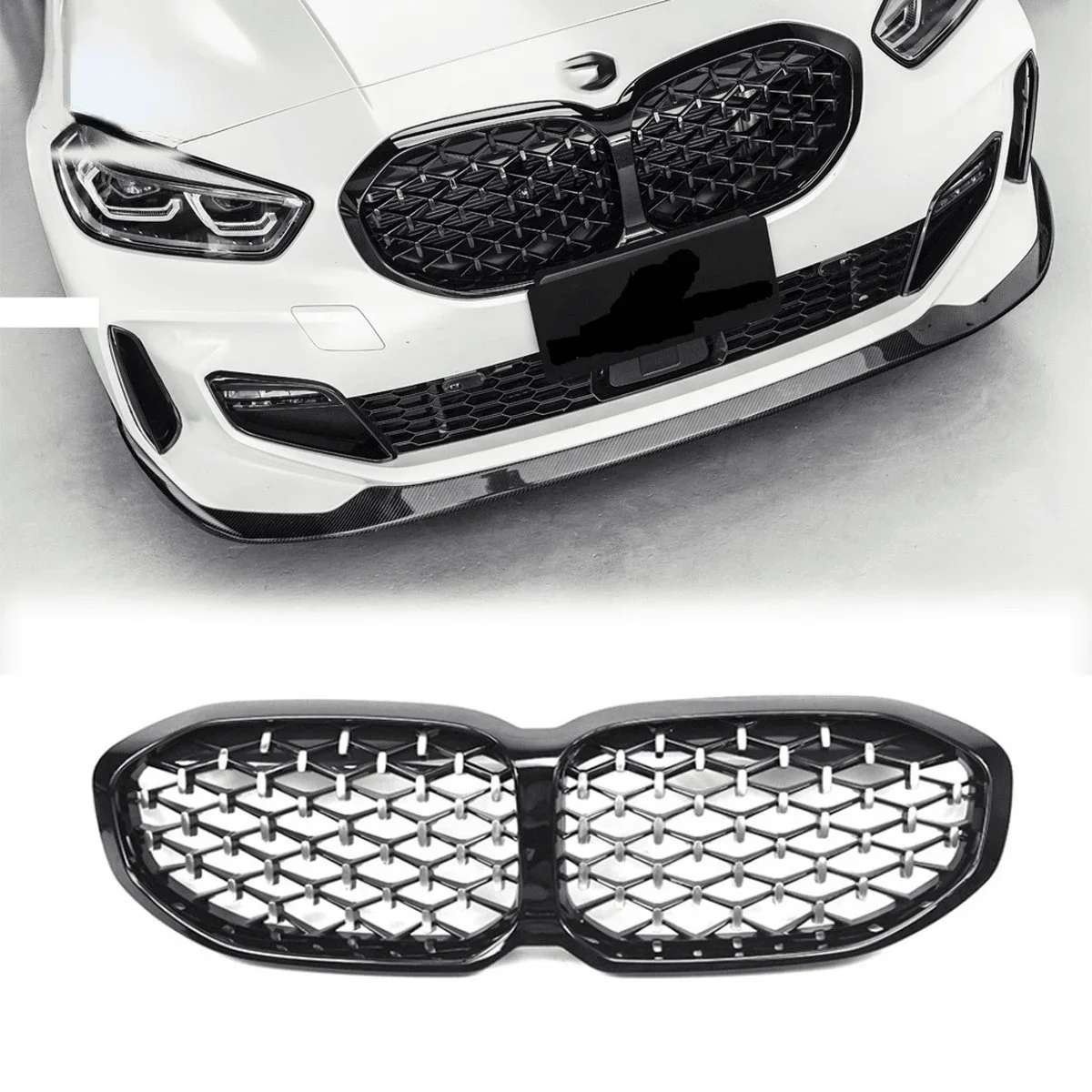 Gloss Black Front Grille for BMW 1 Series F40 (2018-2024)