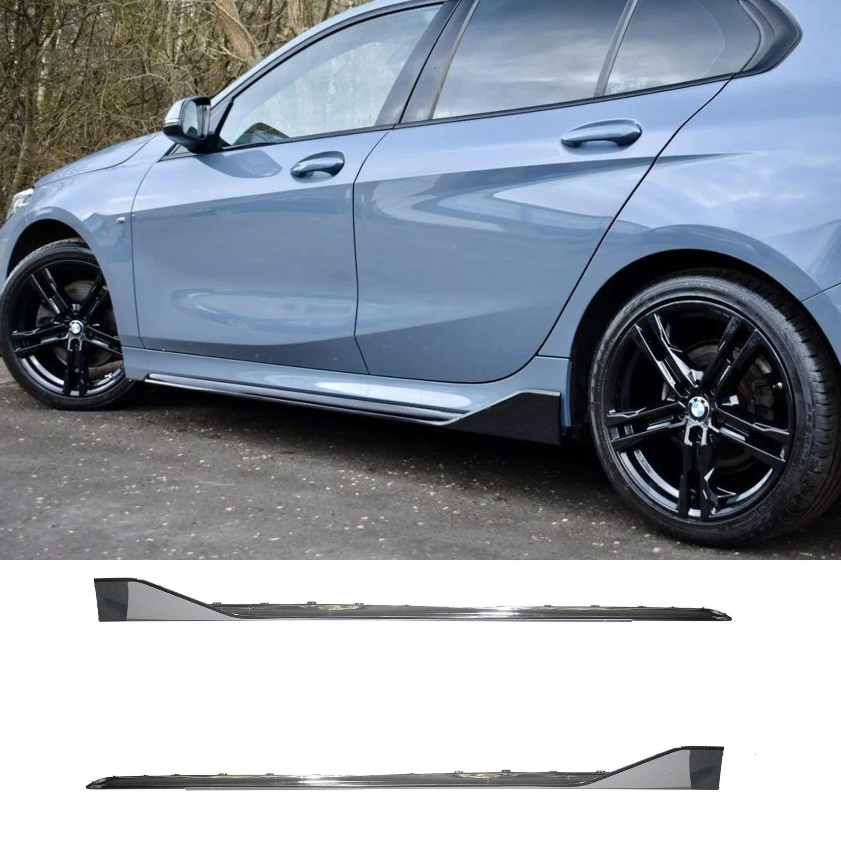 Gloss Black Side Skirts for BMW 1 Series F40 (2018-2024) M Sport