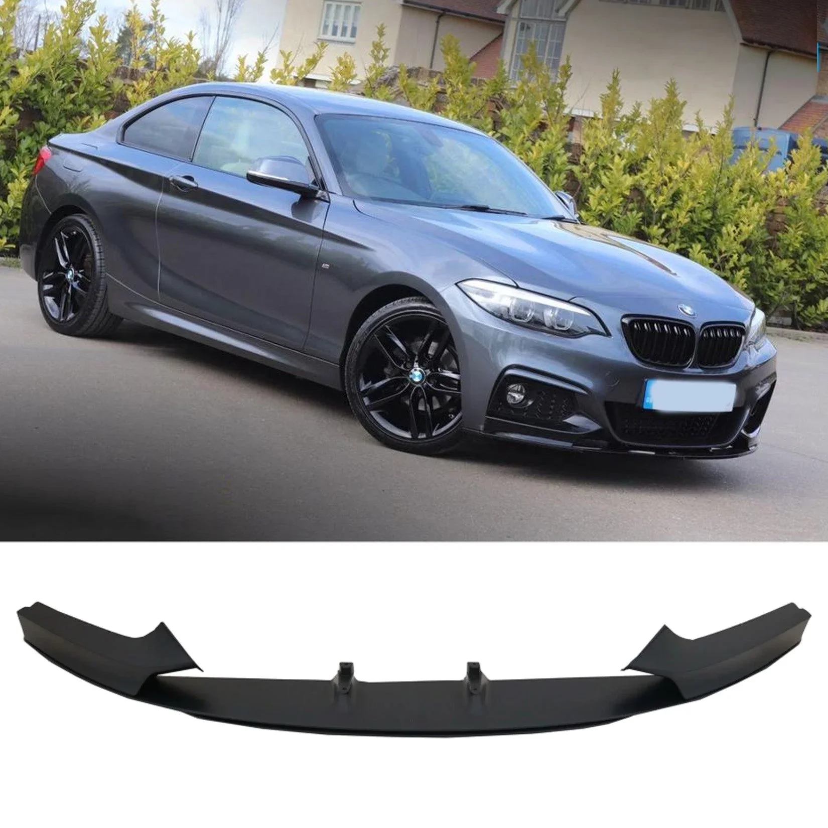 Matte Black Front Splitter for BMW 2 Series F22 F23 (2013-2021) M Sport