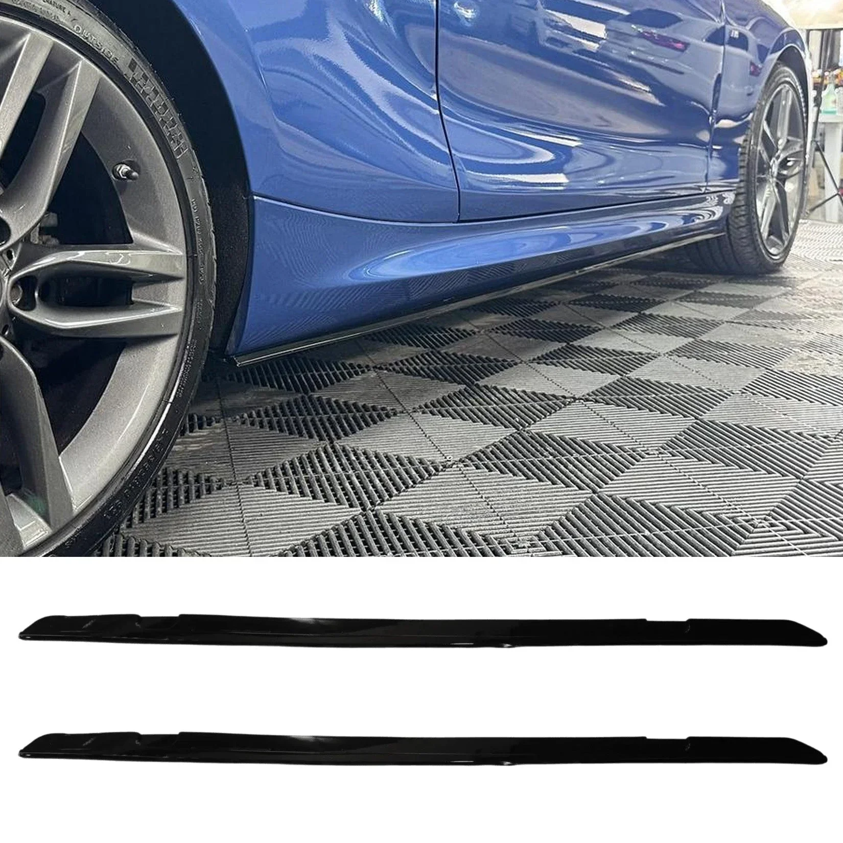 Gloss Black Side Skirts for BMW 2 Series F22 (2014-2021) M Sport
