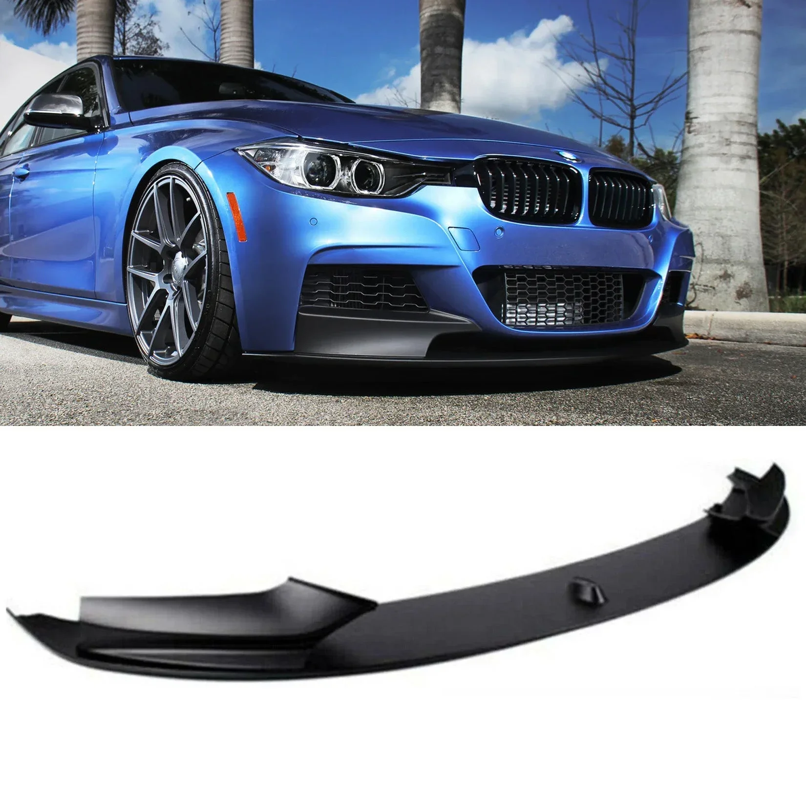 Matte Black Front Splitter for BMW 3 Series 2011-19 F30 F35 M Sport