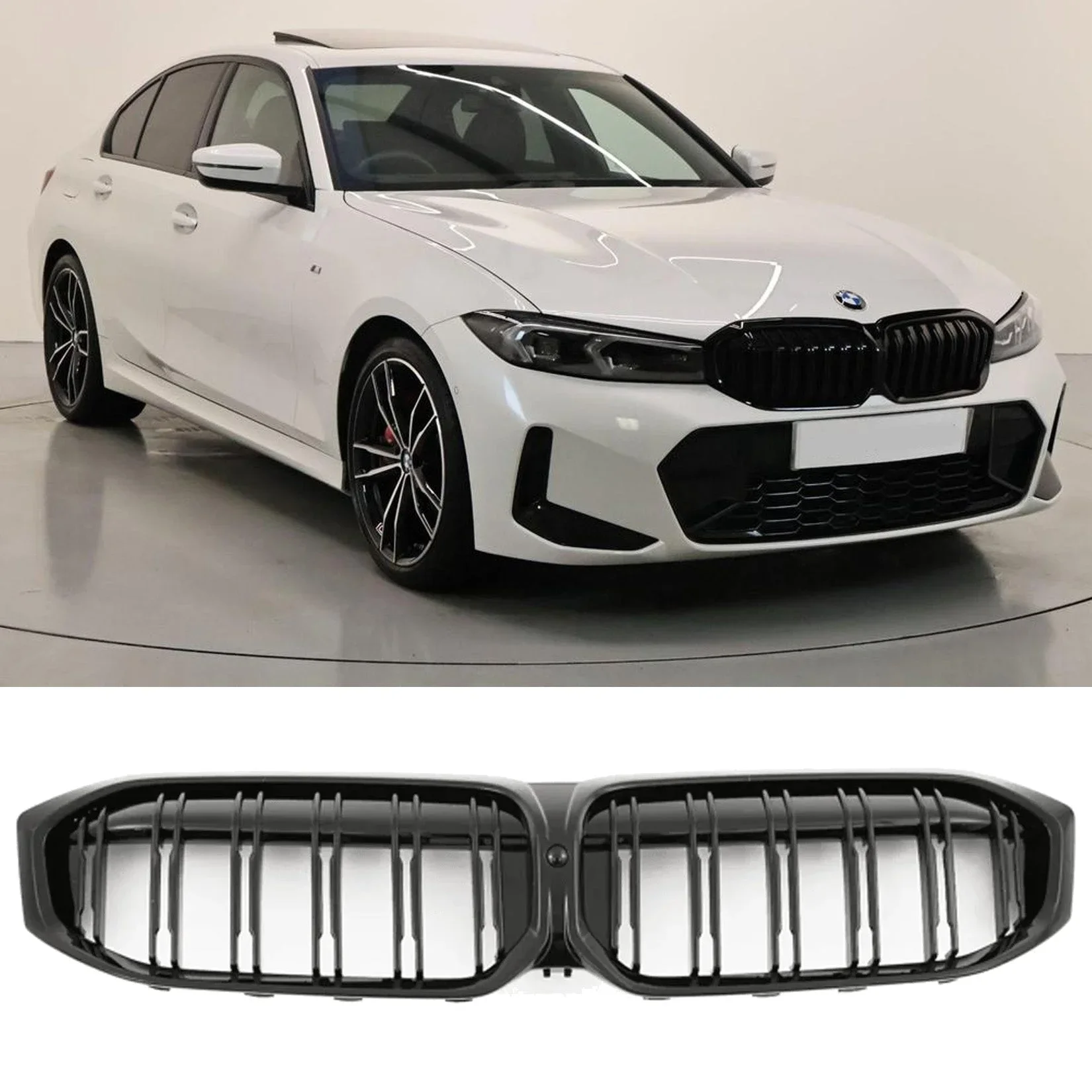 Gloss Black Front Grille for BMW 3 Series G20 G21
