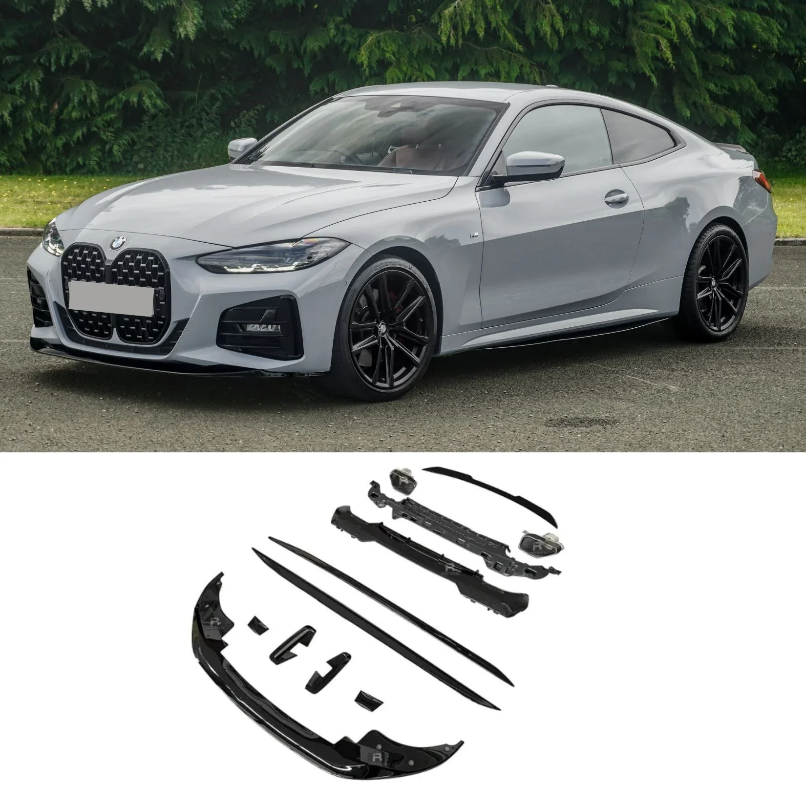 Gloss Black Full Body Kit for BMW 4 Series G22 (2020+) M Sport Dual Exit