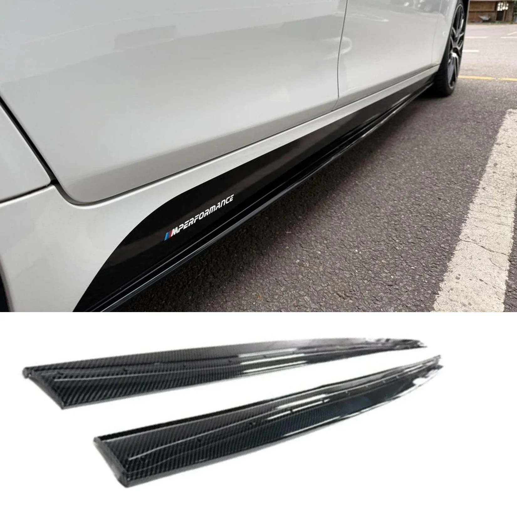 Carbon Look Side Skirts for BMW 5 Series F10 F18 M Sport