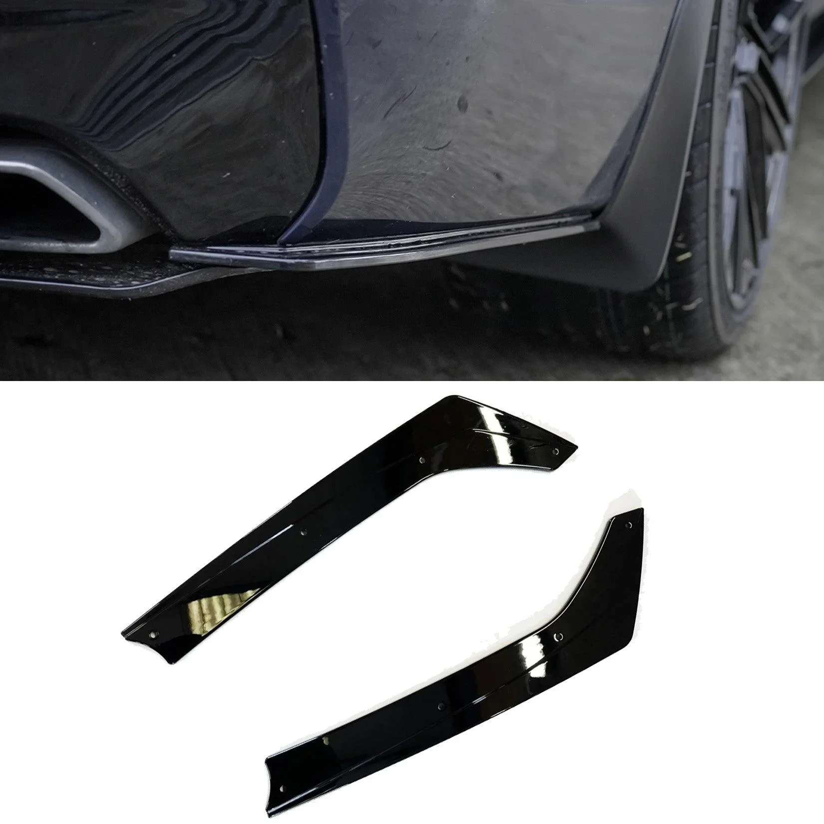 Gloss Black Rear Spats for BMW 5 Series G30 G38 (2017-2024) M Sport