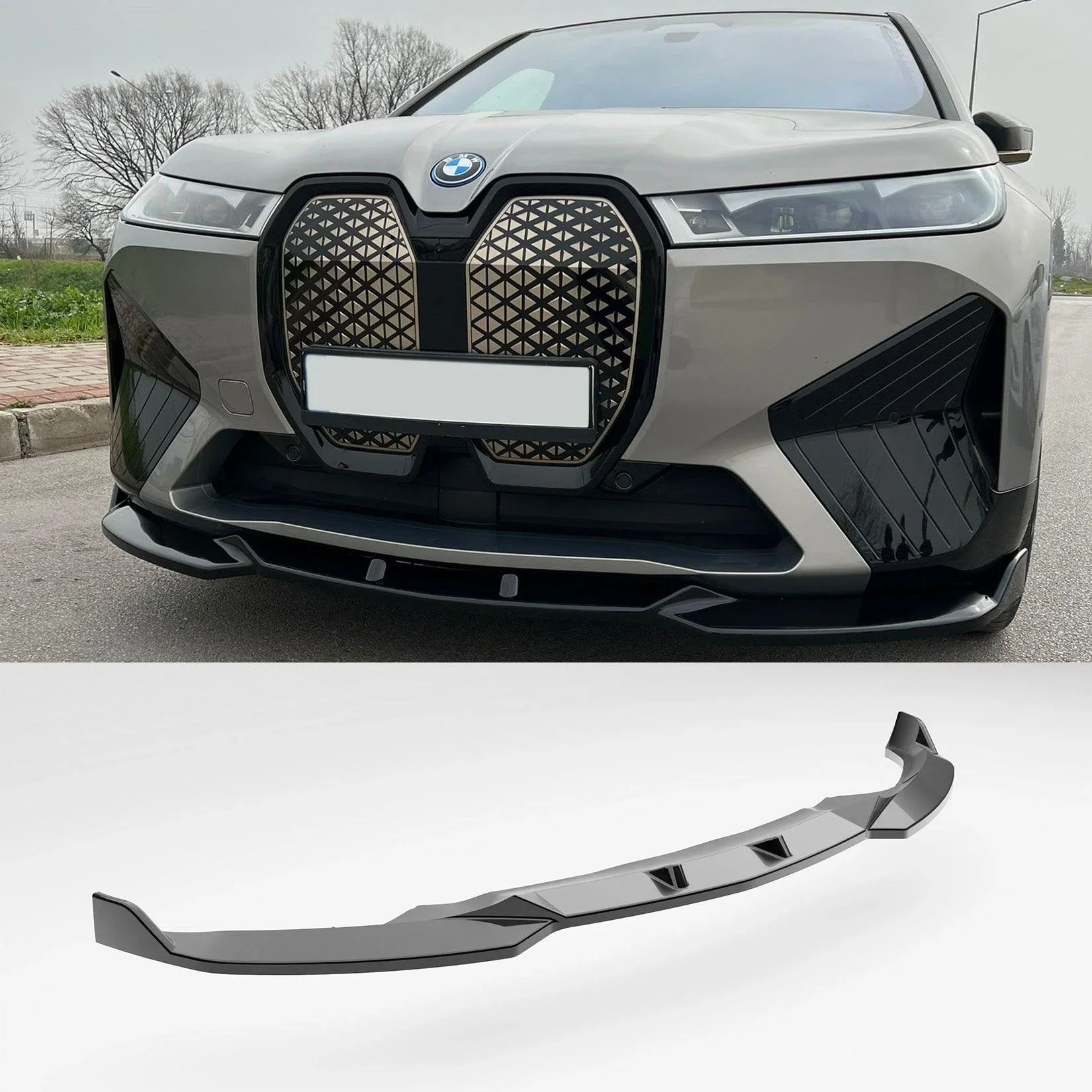 Gloss Black V1 Front Splitter for BMW Ix I20 (2021+) M Sport