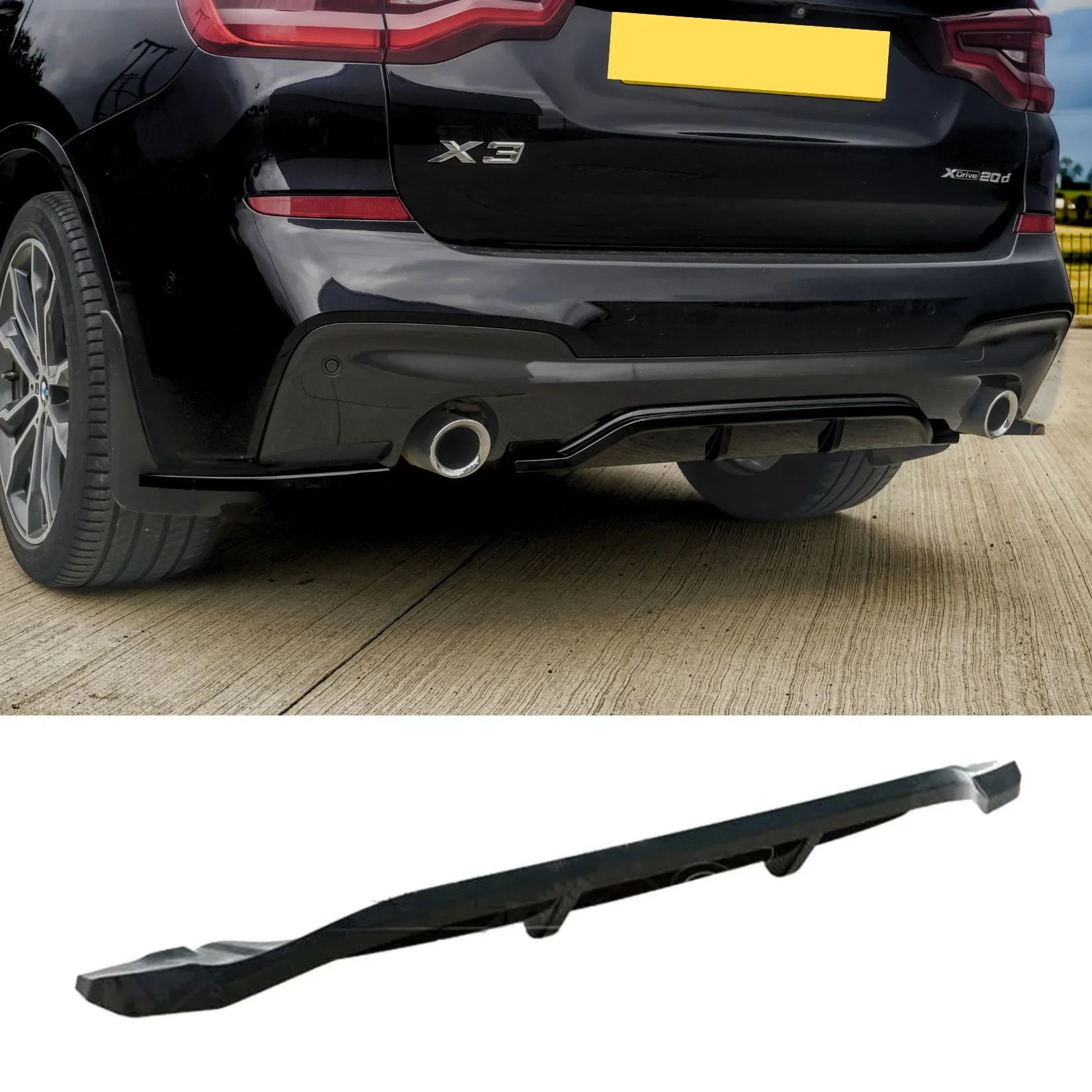 Gloss Black Rear Diffuser for BMW X3 G01 (2017-2021) M Sport