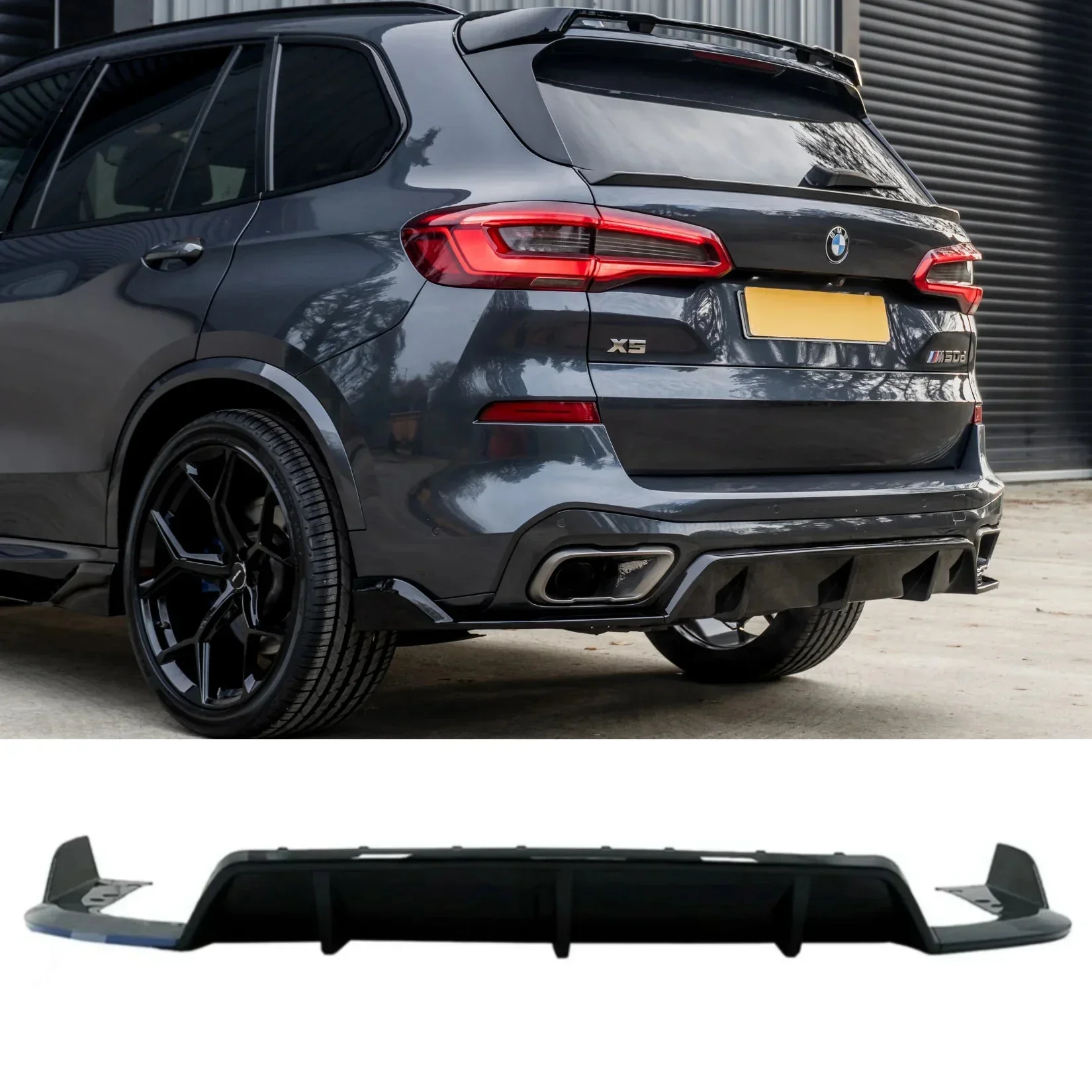 Gloss Black Black Knight Rear Diffuser for BMW X5 G05 (2018-2022) M Sport
