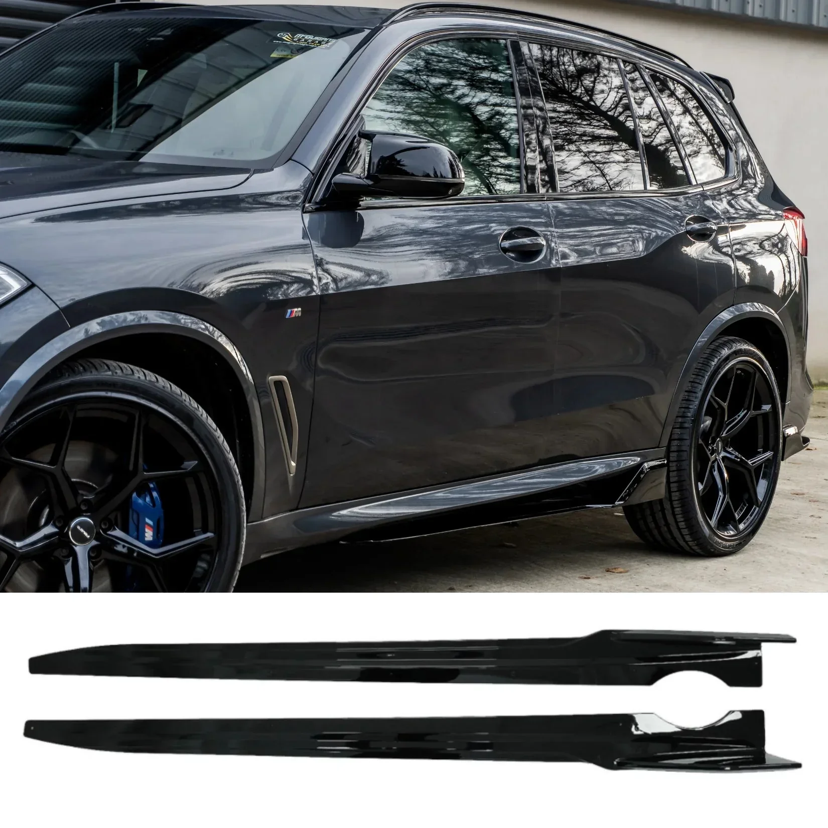 Gloss Black Black Knight Side Skirts for BMW X5 G05 (2018-2026) M Sport