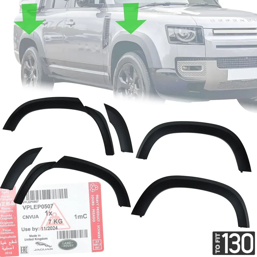 Gloss Black Wheel Arch Kit for Land Rover Defender 130 L663 (2020+)